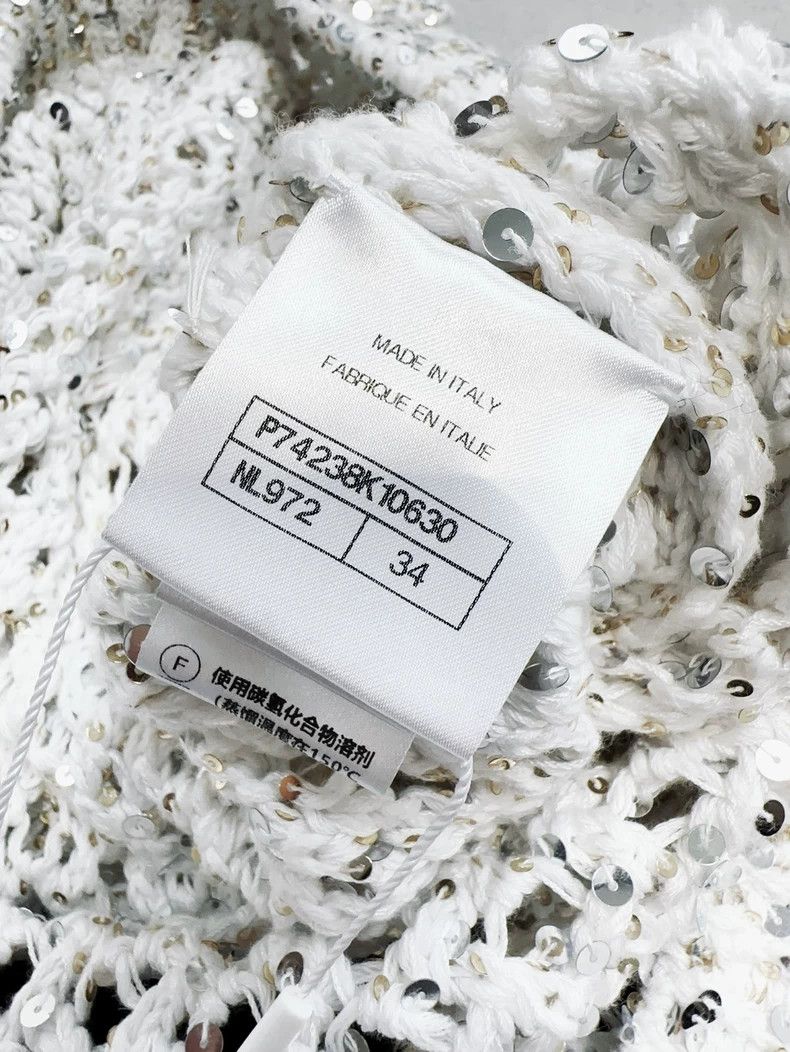 Chanel Chanel 23C early spring vacation white sequin knitted card Size XXS / US 00 / IT 34 - 7 Thumbnail