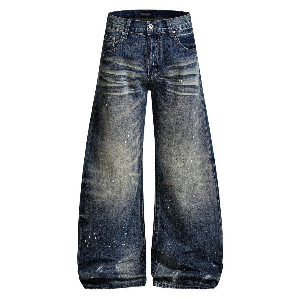 Vintage Wide-leg retro punk washed distressed scimitar jeans Size US 32 / EU 48 - 1 Thumbnail
