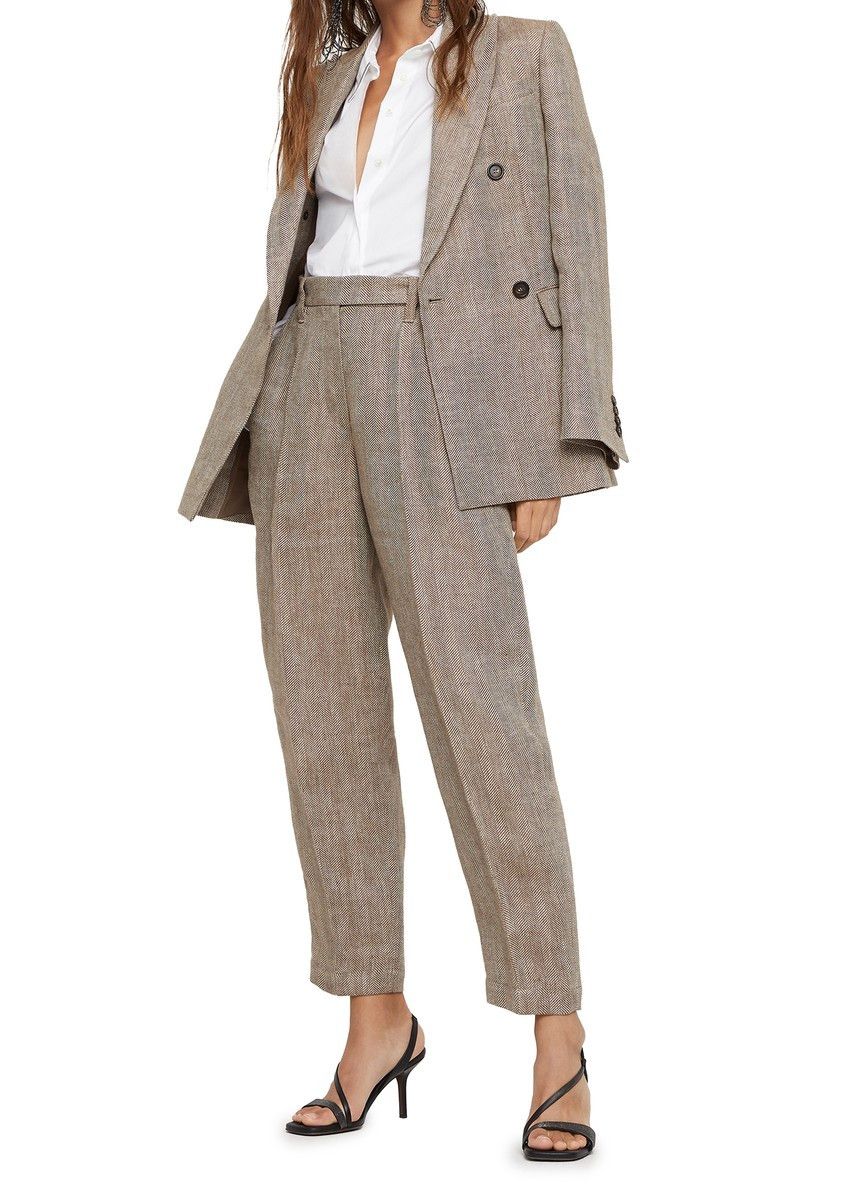 Brunello Cucinelli o1w1db10825 Woven Jacket Wool in Brown/Overflow Size L / US 10 / IT 46 - 6 Thumbnail