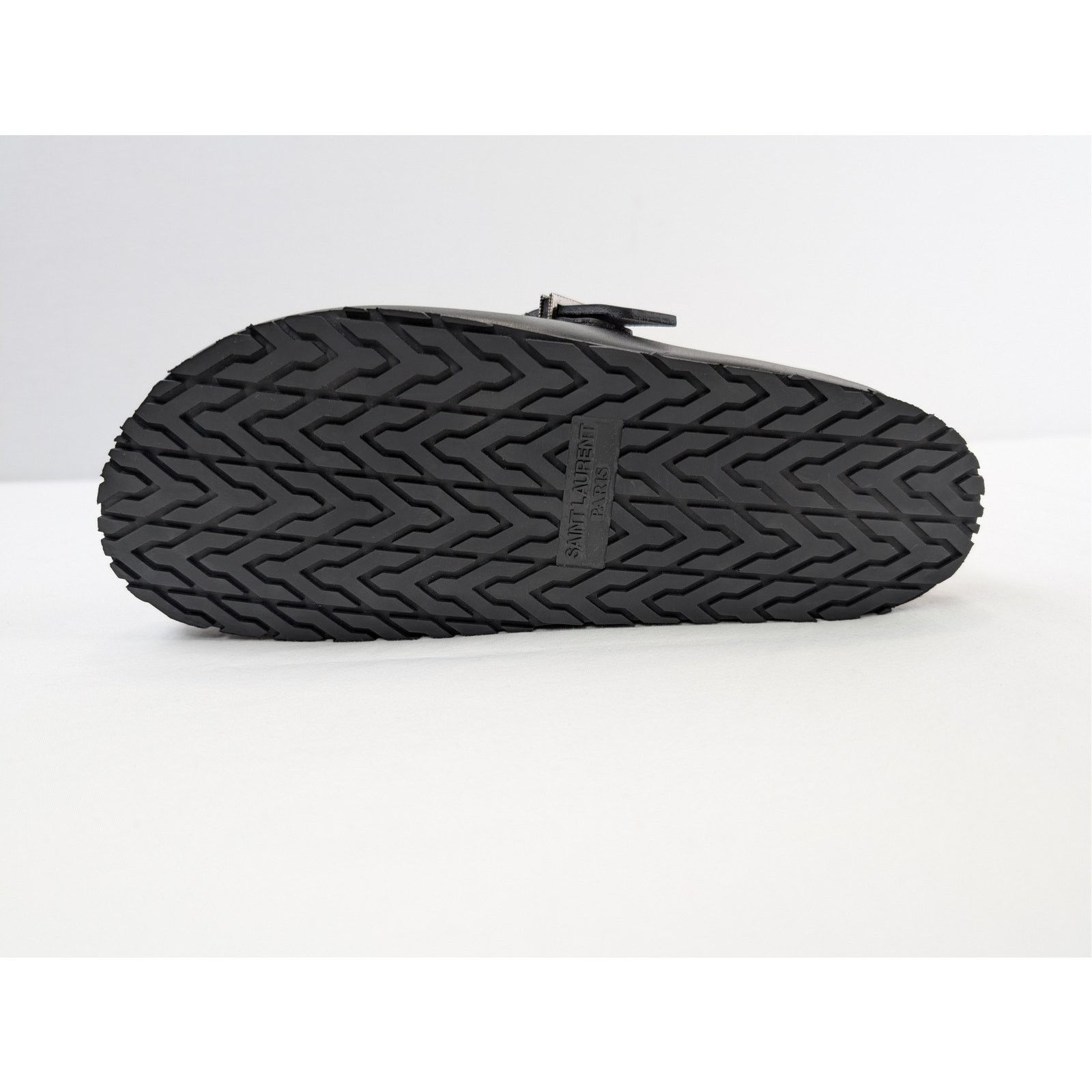 Saint Laurent Paris o1rshd1 Silver Buc San Holster Slipper Sandal in Nero Size US 8 / EU 41 - 12 Thumbnail