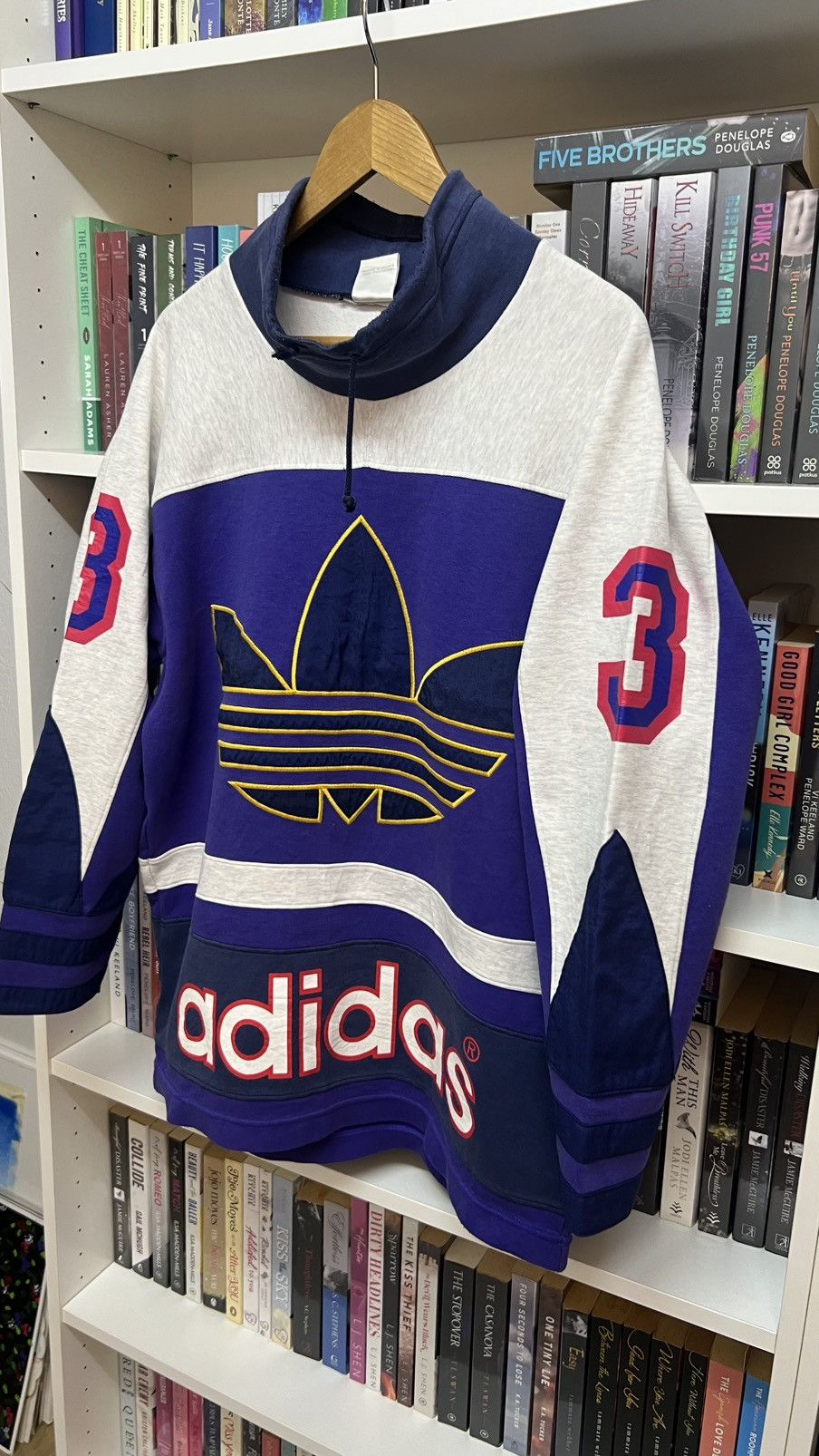 Adidas Vintage 90s ADIDAS Big Logo Sweater Size US L / EU 52-54 / 3 - 3 Thumbnail