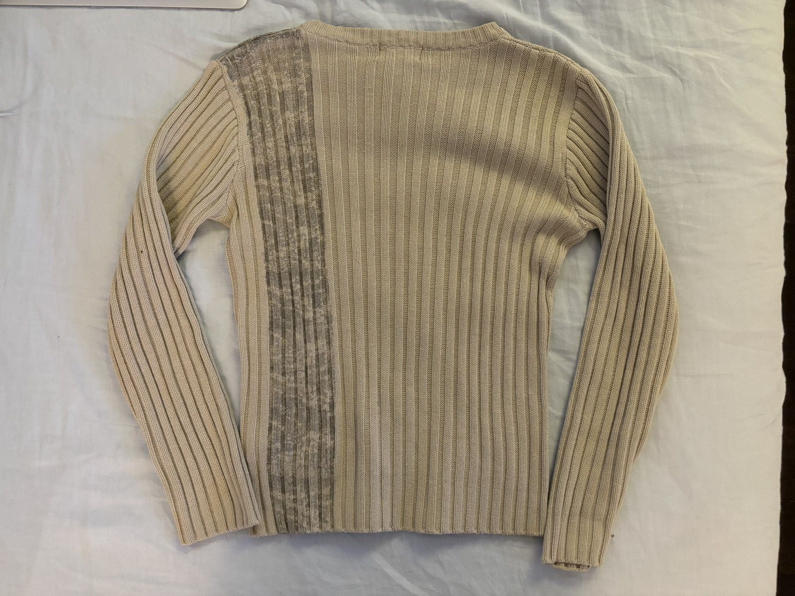 Japanese Brand × Vintage vintage cream sweater gothic lettering Size US S / EU 44-46 / 1 - 4 Thumbnail