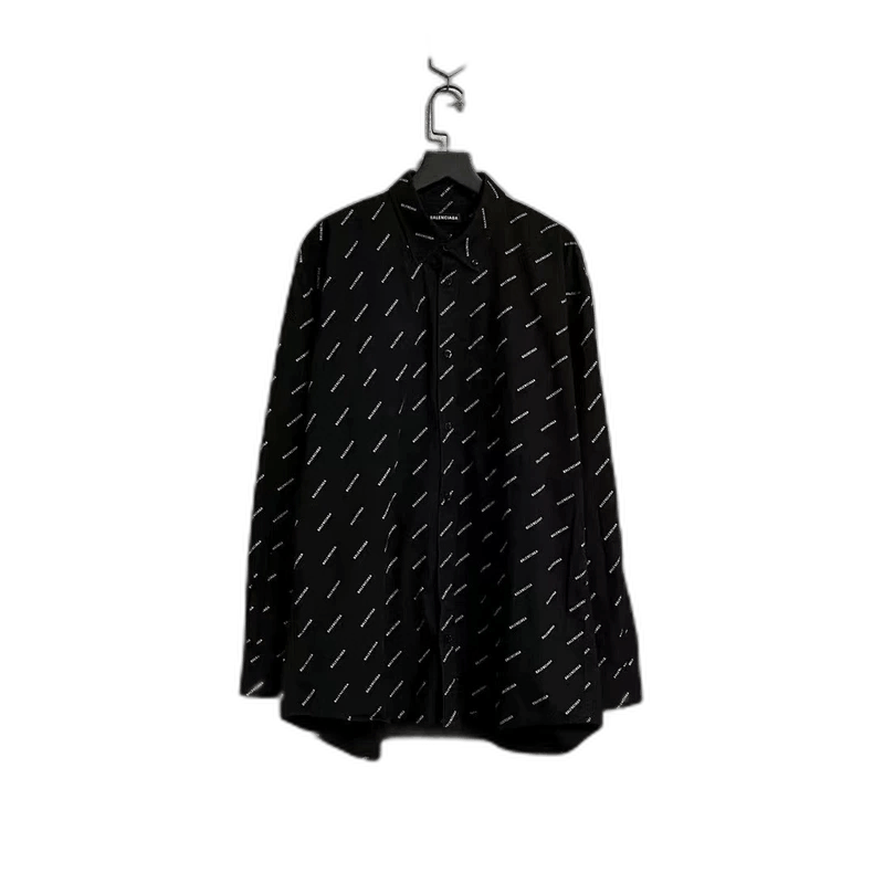 Balenciaga Balenciaga Black Long Sleeve Shirt With Prints-yf Size US M / EU 48-50 / 2 - 1 Thumbnail