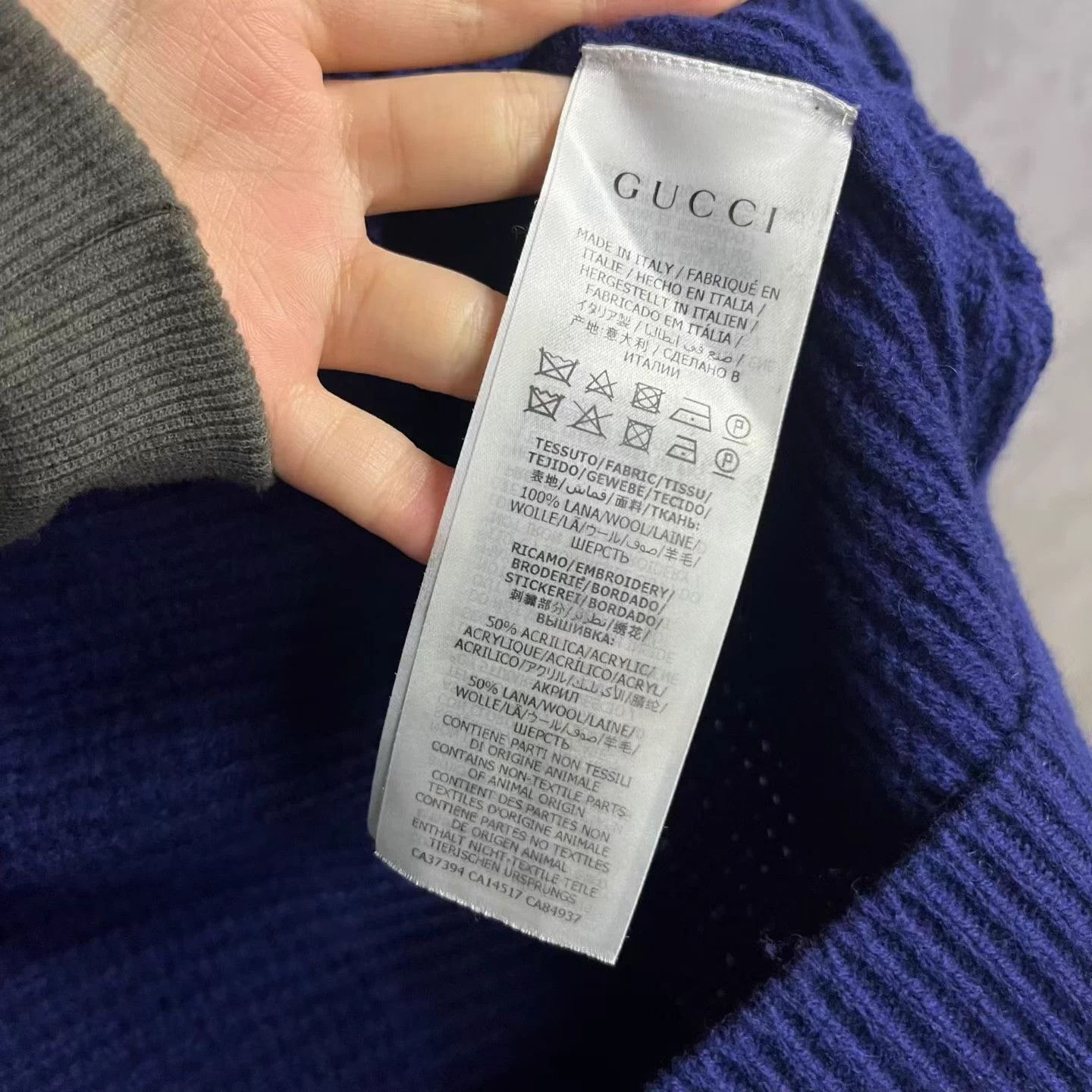 Gucci Gucci Navy Blue Logo Knit Sweater Xl New With Tags Size US XL / EU 56 / 4 - 4 Thumbnail