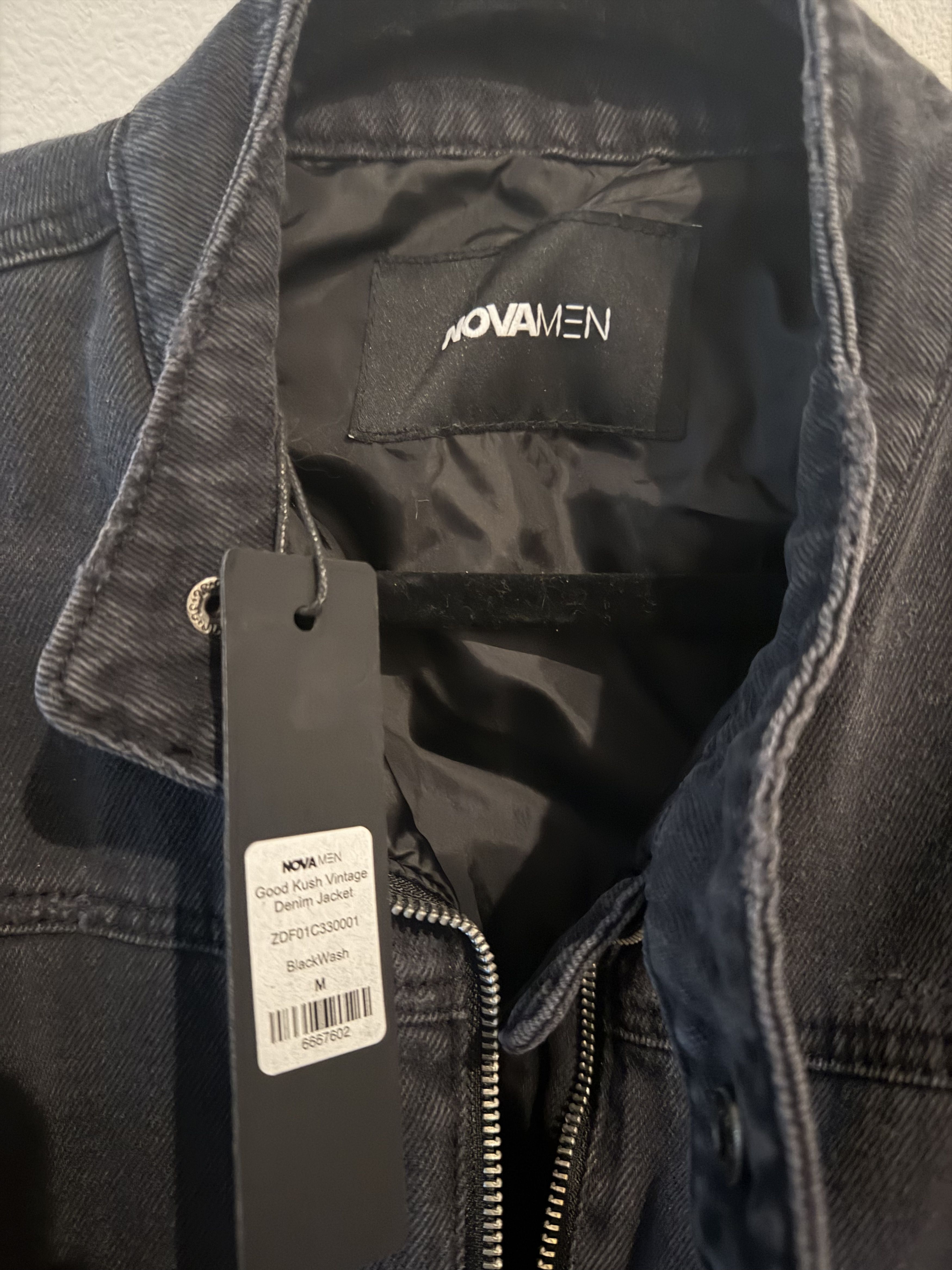 Fashion Nova Denim Moto Jacket Black Wash Size US L / EU 52-54 / 3 - 3 Thumbnail