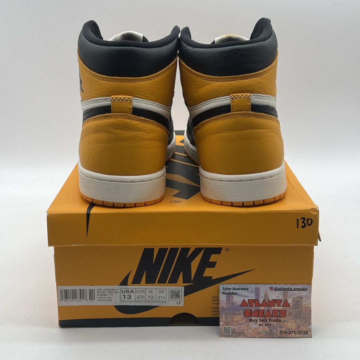 Nike Air Jordan 1 high yellow toe Size US 13 / EU 46 - 3 Thumbnail