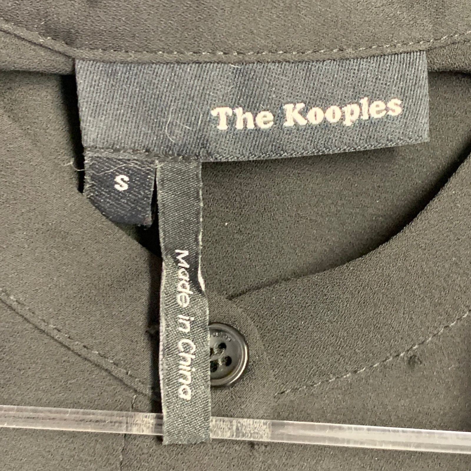 The Kooples Black Polyester Collarless Lace Trim Hidden Buttons Blouse Size S / US 4 / IT 40 - 6 Thumbnail