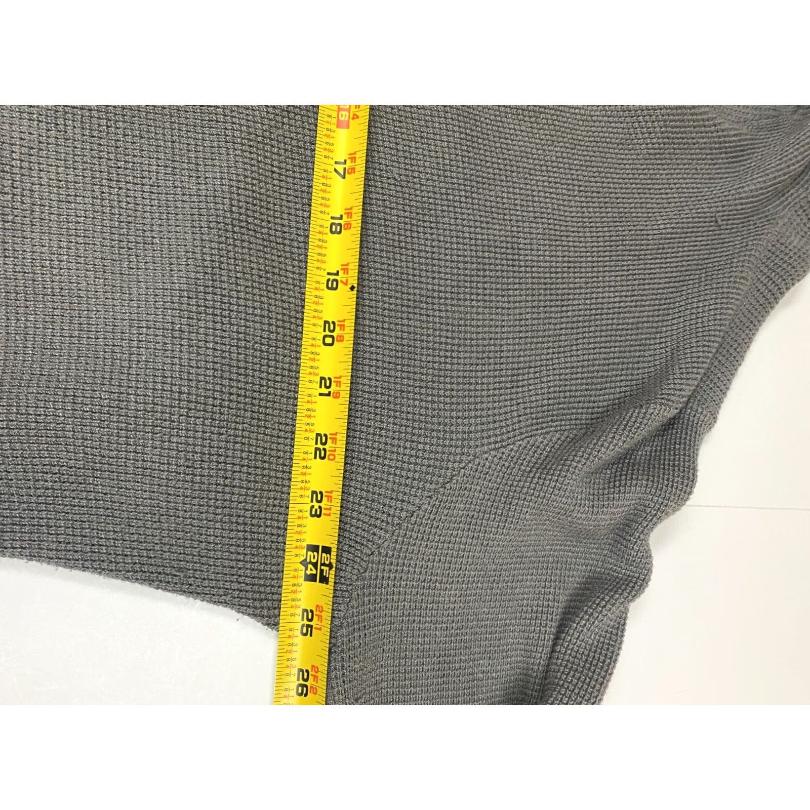 Vintage Ashley Stewart Sweater Cardigan Womens 26 Gray Drape Zip Crew Neck 1/4 Zip Lightweight Cable-Knit Long Sleeve Size 4XL / US 24-26 - 6 Thumbnail