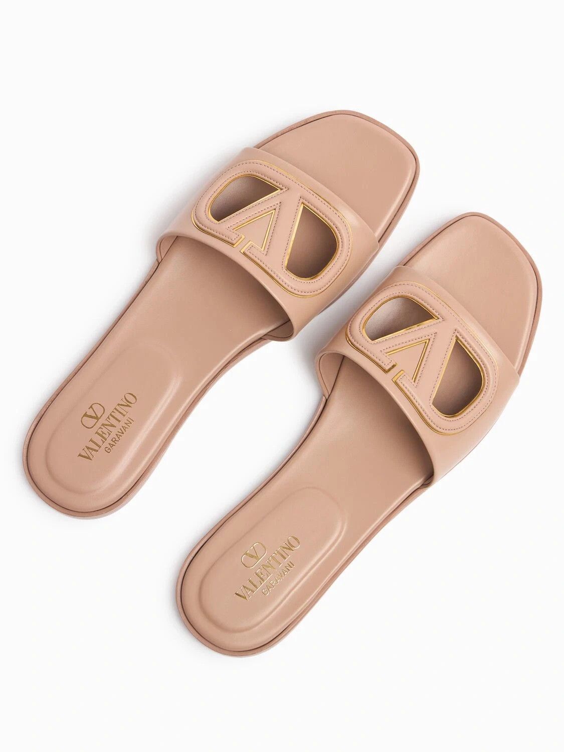 VALENTINO GARAVANI Rose Cannelle Slides New