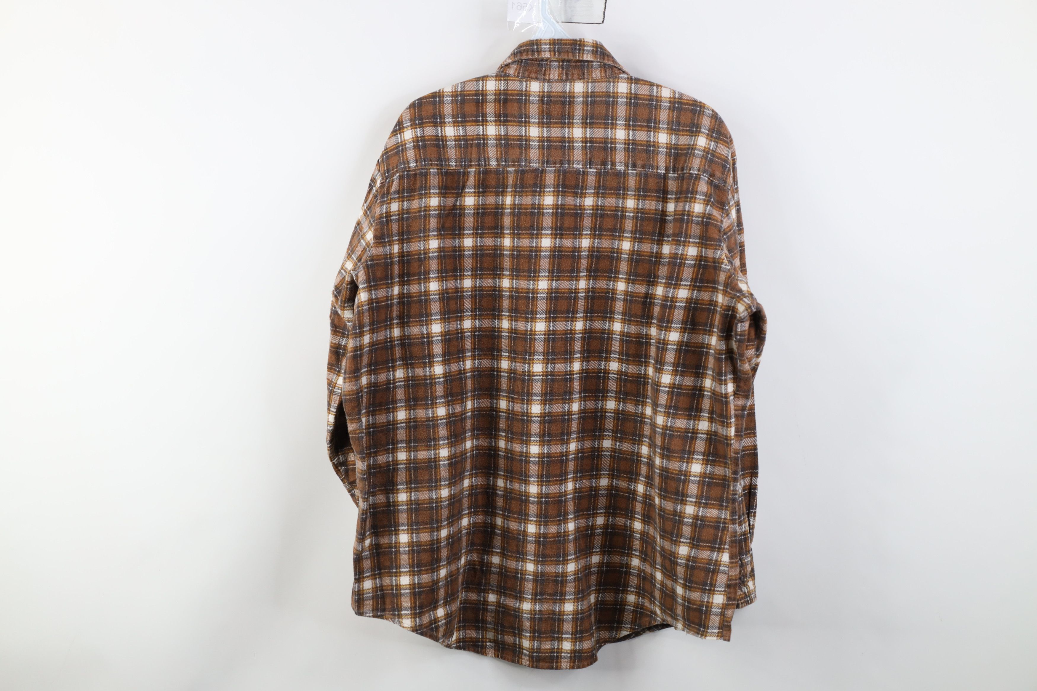 Vintage Vintage 70s Streetwear Collared Button Shirt Brown Plaid Size US XL / EU 56 / 4 - 10 Thumbnail