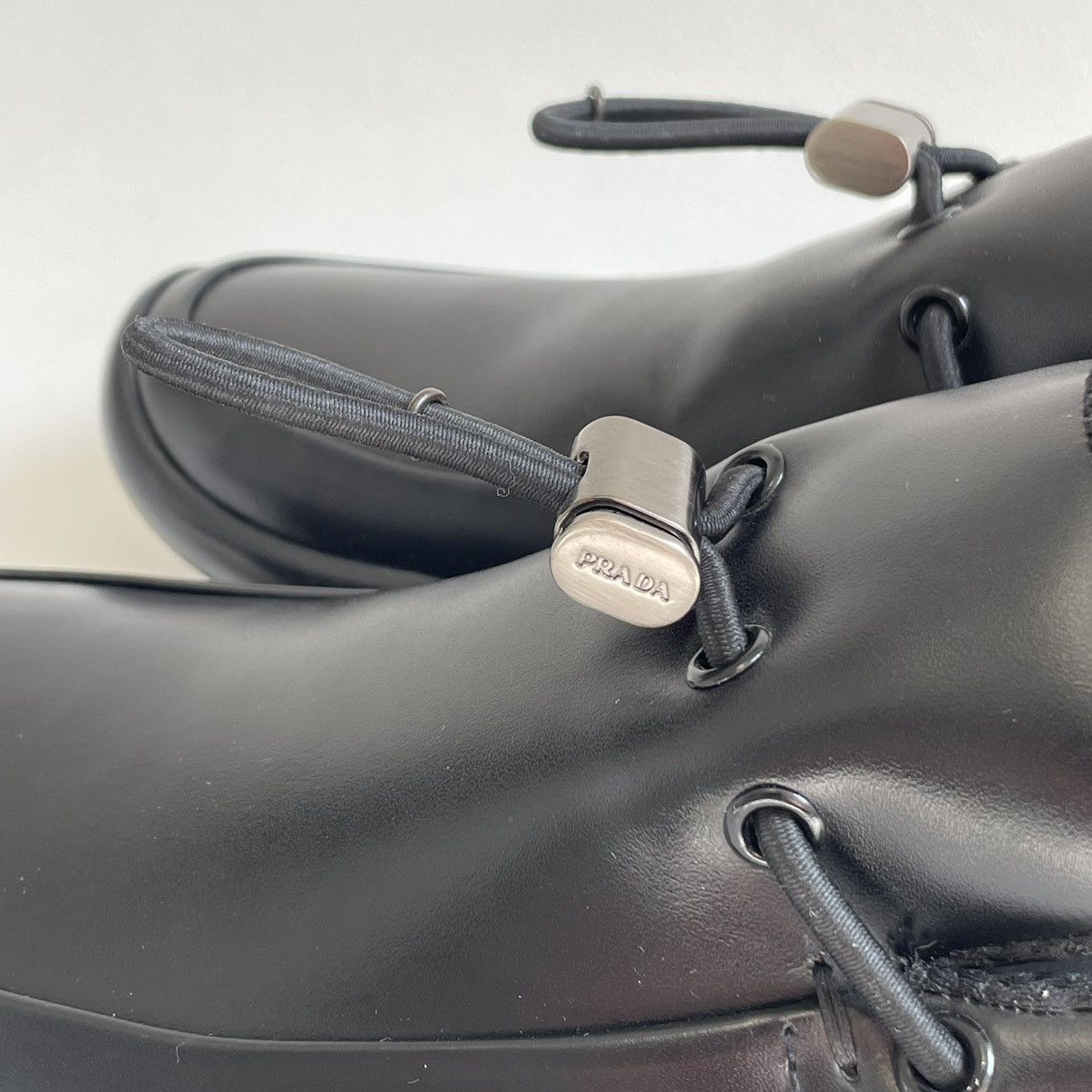 Prada Black Leather ‘Bunjee Cord’ Loafers Size US 9 / EU 42 - 11 Thumbnail