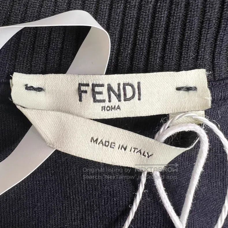 Fendi Fendi Black FF Pattern Embroidered Stripe Stand Collar Spo Size S / US 4 / IT 40 - 6 Thumbnail