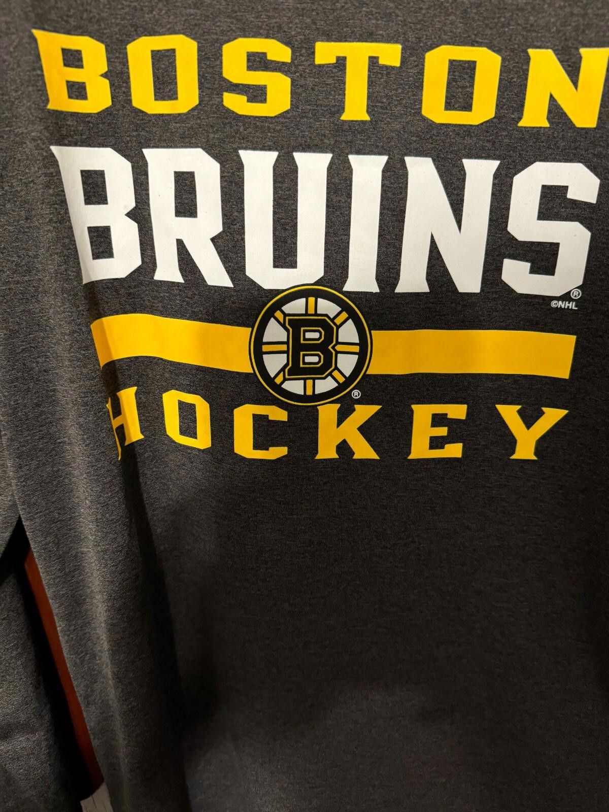 Ccm BOSTON BRUINS Long Sleeve Tee Kid's Sz L Gray Size ONE SIZE - 3 Thumbnail