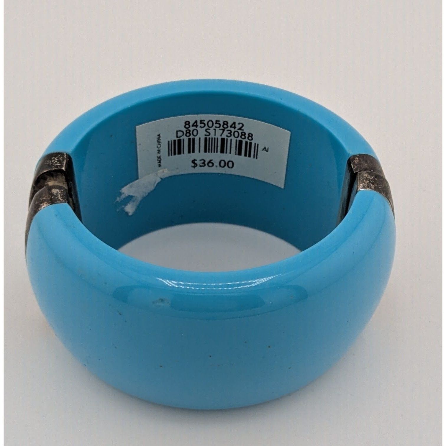 Other Blue Hinged Resin Bangle Bracelet With Antiqued Metal Accent Size ONE SIZE - 6 Thumbnail