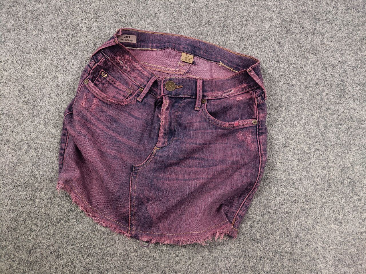 True Religion Vintage True Religion USA Logo Shorts Mini Denim Skirt Y2K Size 28" / US 6 / IT 42 - 2 Thumbnail