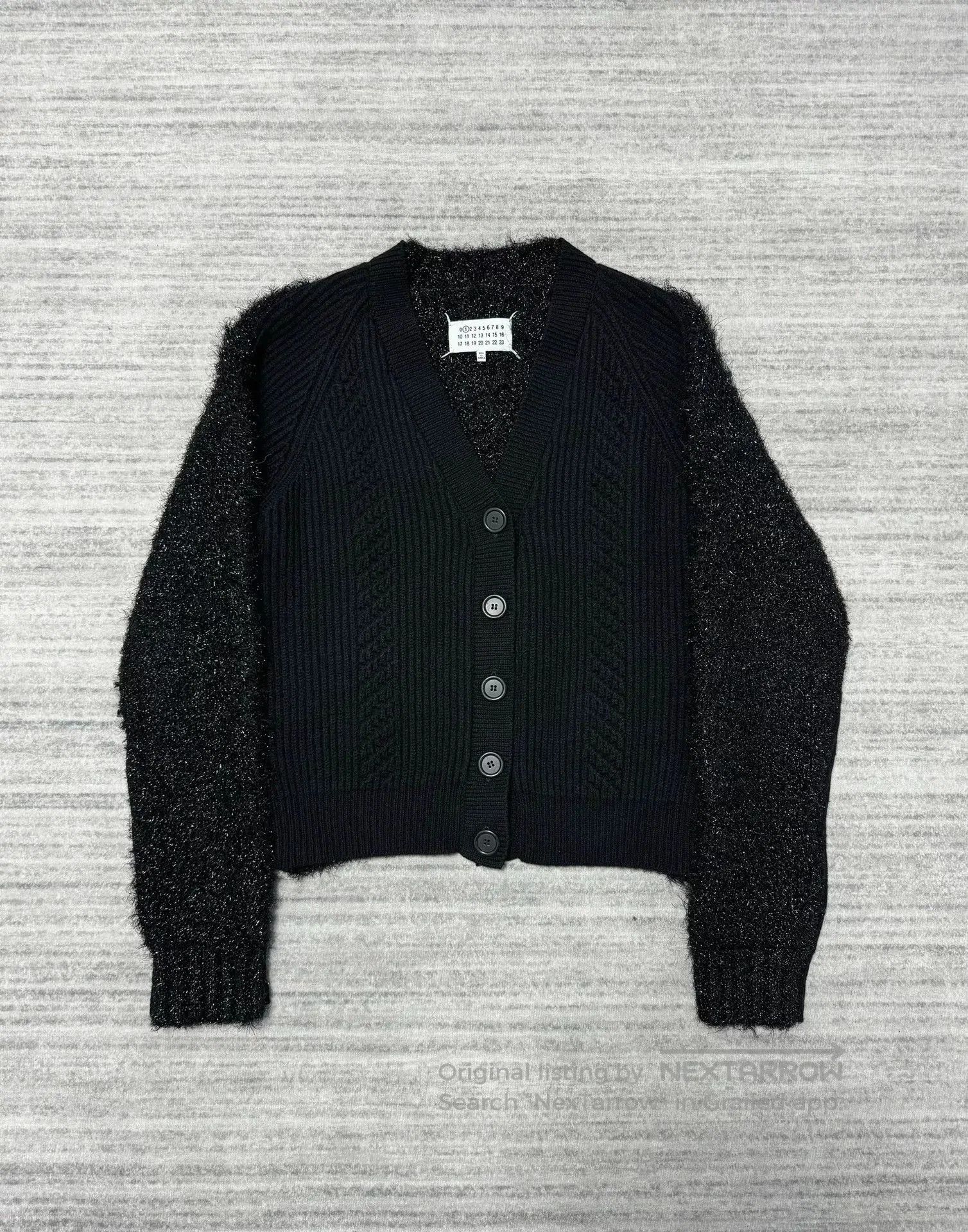 Maison Margiela black wool cardigan with silver sequins. Size S / US 4 / IT 40 - 1 Thumbnail