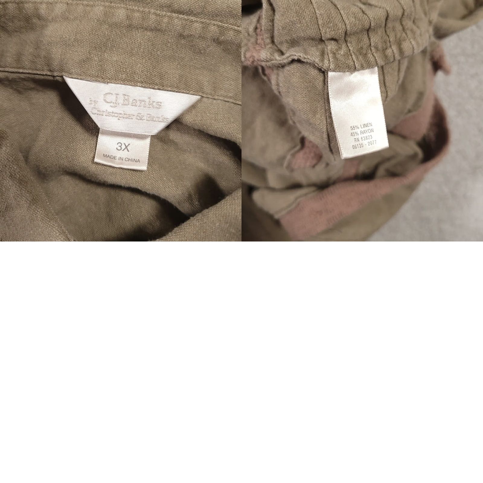 Vintage VINTAGE CJ Banks Womens Shirt 3X Beige Linen Blend 3/4 Sleeve Button Up Womens Size XXL / US 16-18 / IT 52-54 - 9 Thumbnail