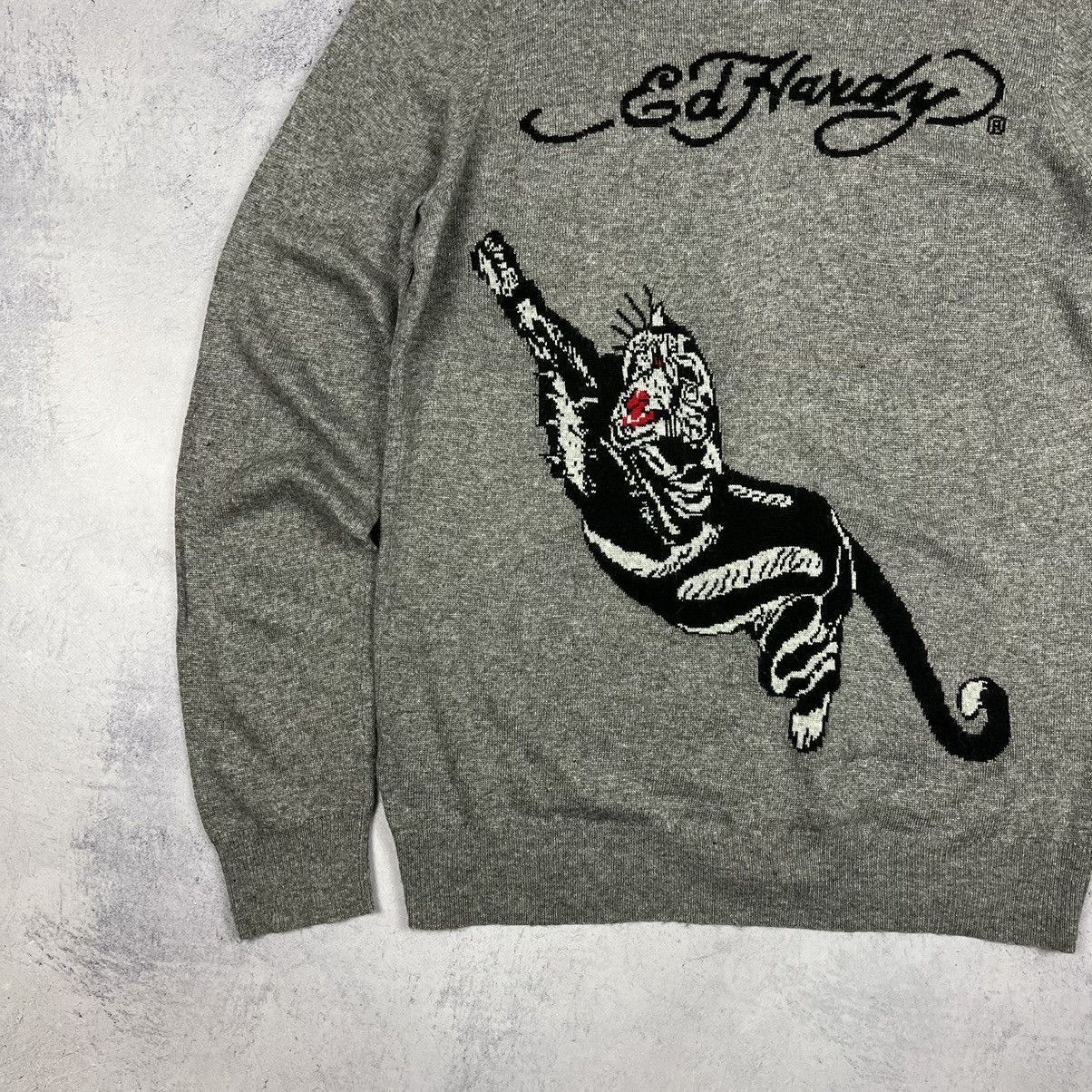 Ed Hardy Vintage Ed Hardy tiger y2k big logo hooded sweater 90’s Size US L / EU 52-54 / 3 - 3 Thumbnail