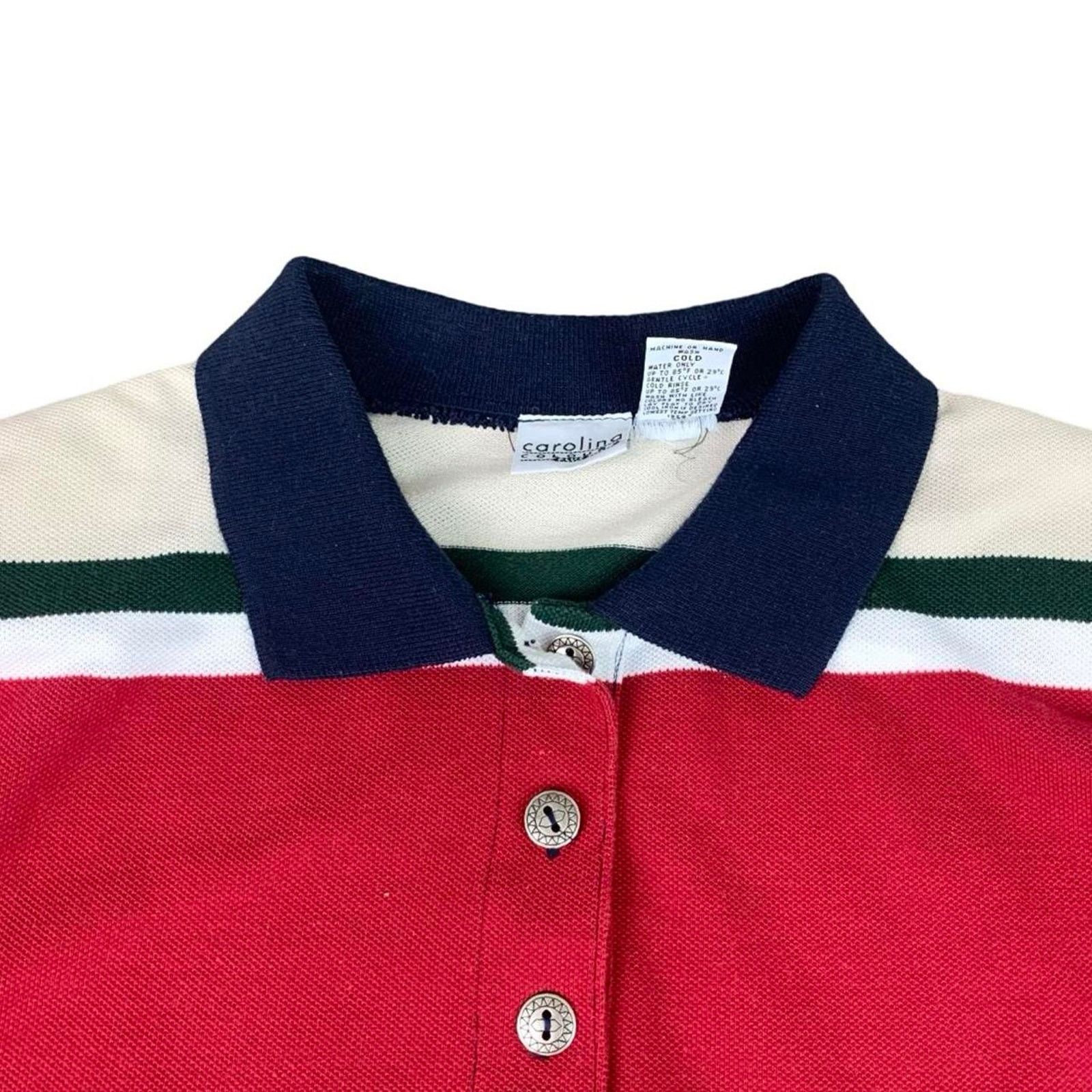 American Retro × Vintage Vintage Striped Retro Long Sleeve Polo Shirt Size L / US 10 / IT 46 - 3 Thumbnail