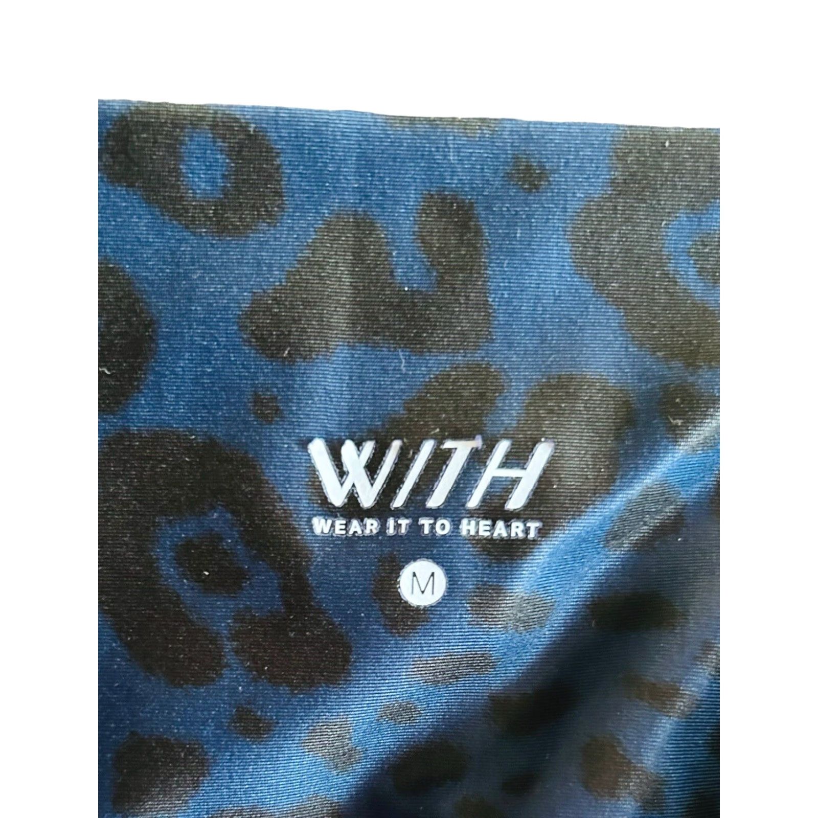 Vintage WITH Women's Blue Cheetah Legging Pants Sz M Animal Print Size 32" / US 10 / IT 46 - 4 Thumbnail