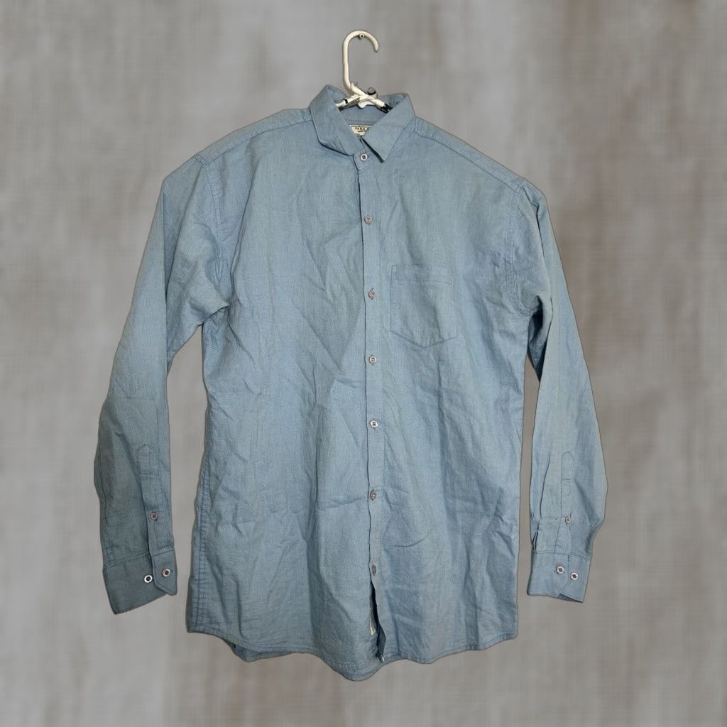 Zara Zara Man Denim Shirt Button-Down Long Sleeve Blue Couture Slim Fit L Size Men Size US L / EU 52-54 / 3 - 1 Thumbnail