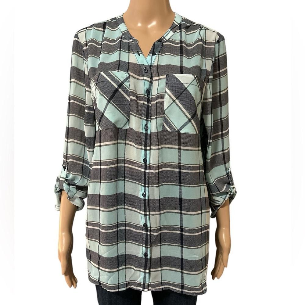 Designer Plaid Button-Up Women’s Top Size L / US 10 / IT 46 - 2 Thumbnail