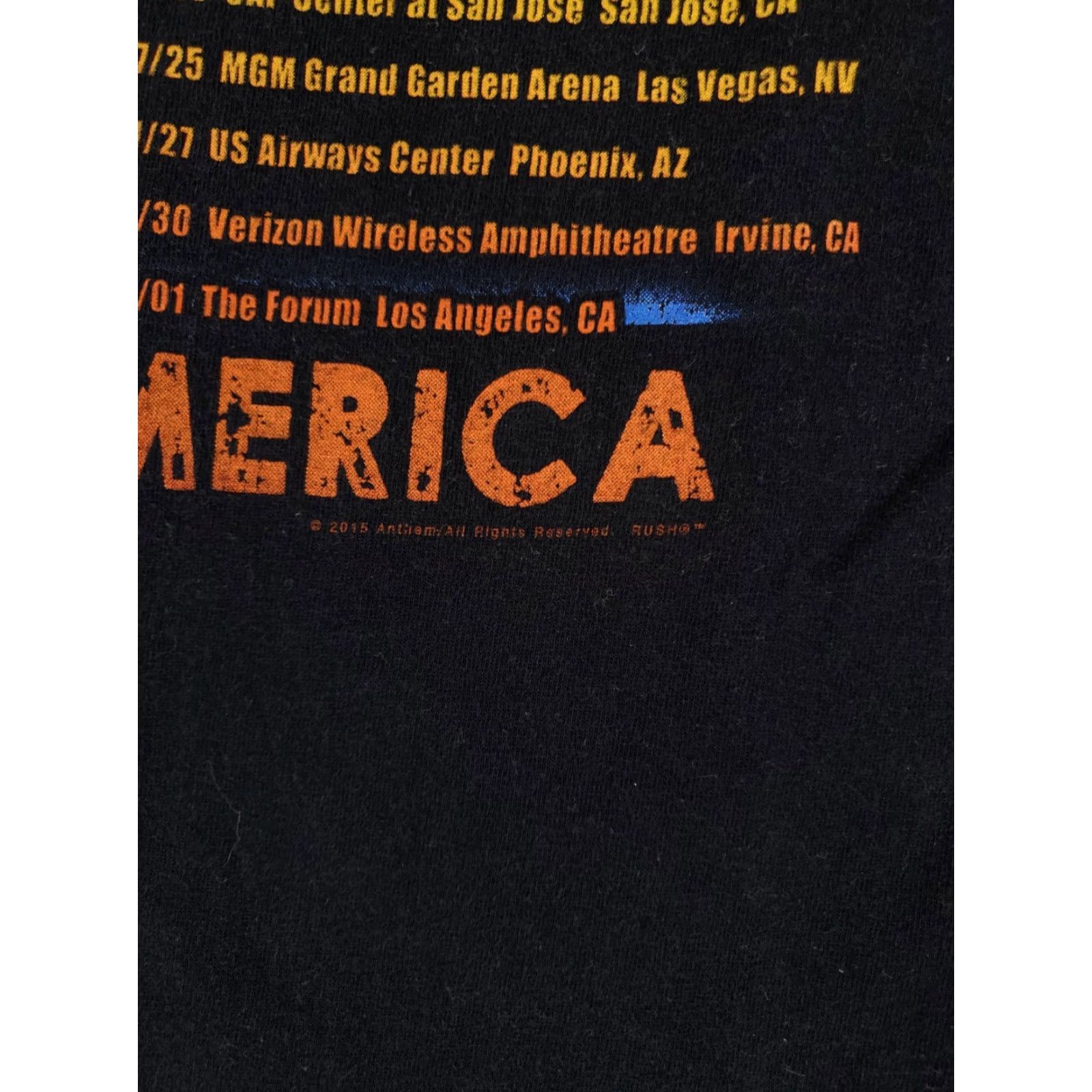 Gildan RUSH 2015 40th Anniversary Concert Tour T Shirt Black Short Sleeve Mens S Men Shirt Size US S / EU 44-46 / 1 - 3 Thumbnail