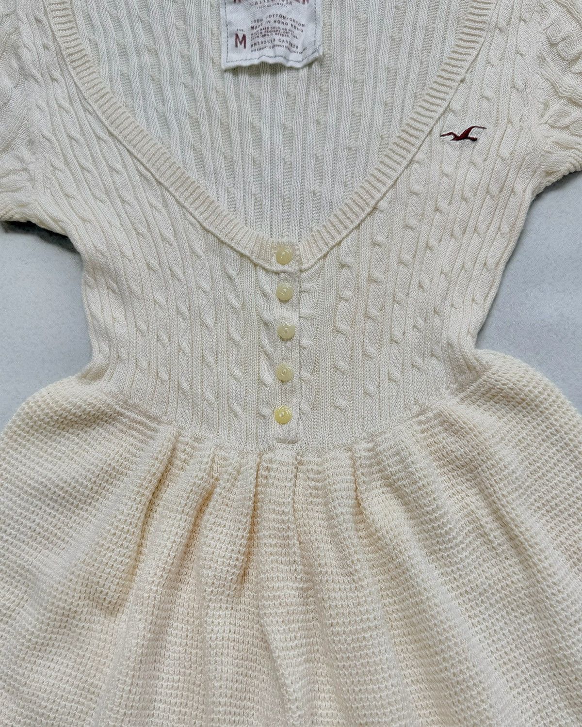 Hollister Y2K Hollister Babydoll Button Crochet Sweater Size M / US 6-8 / IT 42-44 - 3 Thumbnail