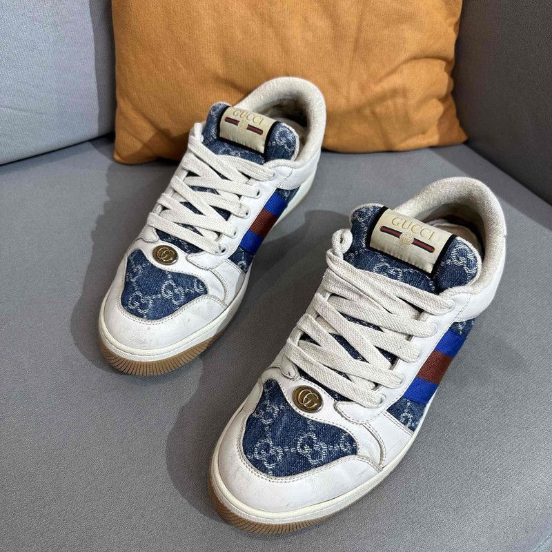 Gucci Gucci Screener Denim Fashion Sneakers for Men - Size US 8 / EU 41 - 1 Thumbnail
