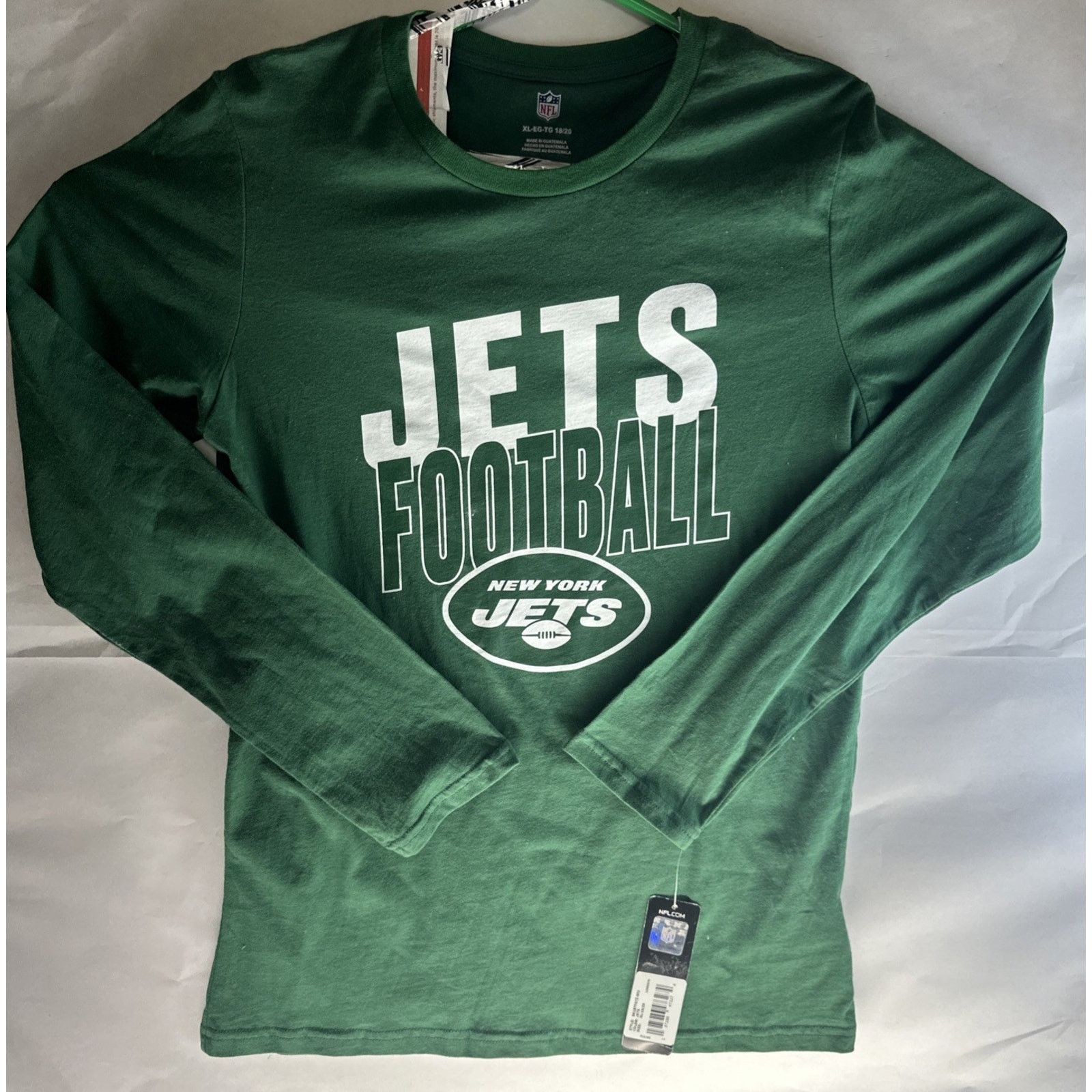 New Era NY Jets Shirt Mens XL Green Long Sleeve NFL Team Apparel New Size 30 - 1 Thumbnail
