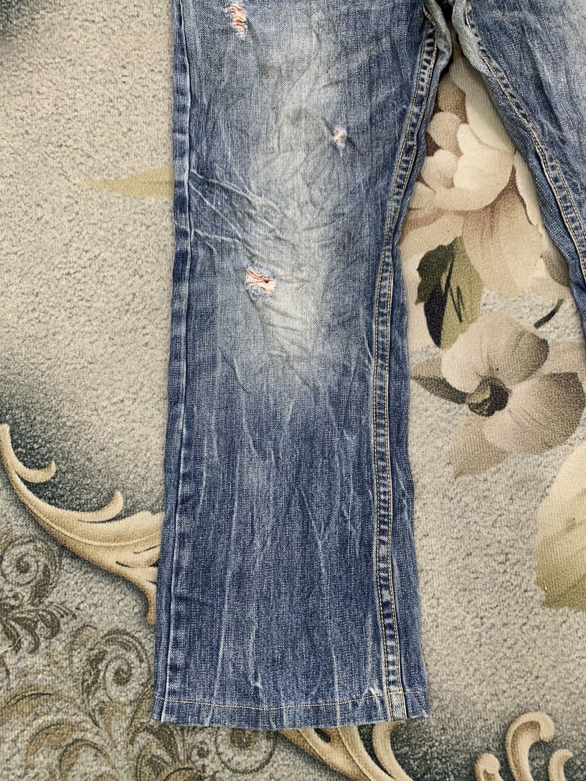 Japanese Brand Distress Red Pepper Gold Label Denim Pant Style by LBD Size US 35 - 3 Thumbnail