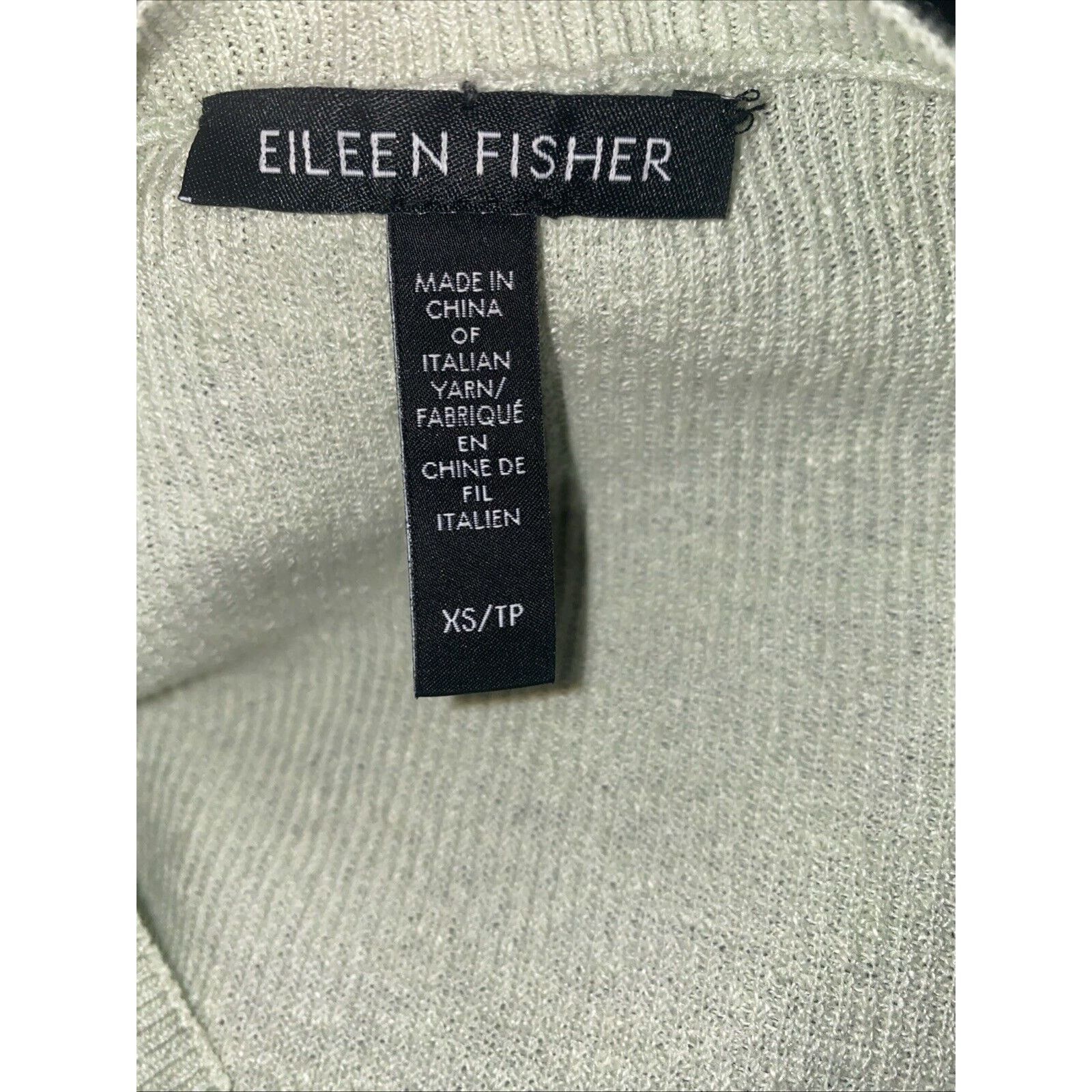 Eileen Fisher EILEEN FISHER Light Green Womens sz XS Organic Linen Sweater Size XS / US 0-2 / IT 36-38 - 6 Thumbnail