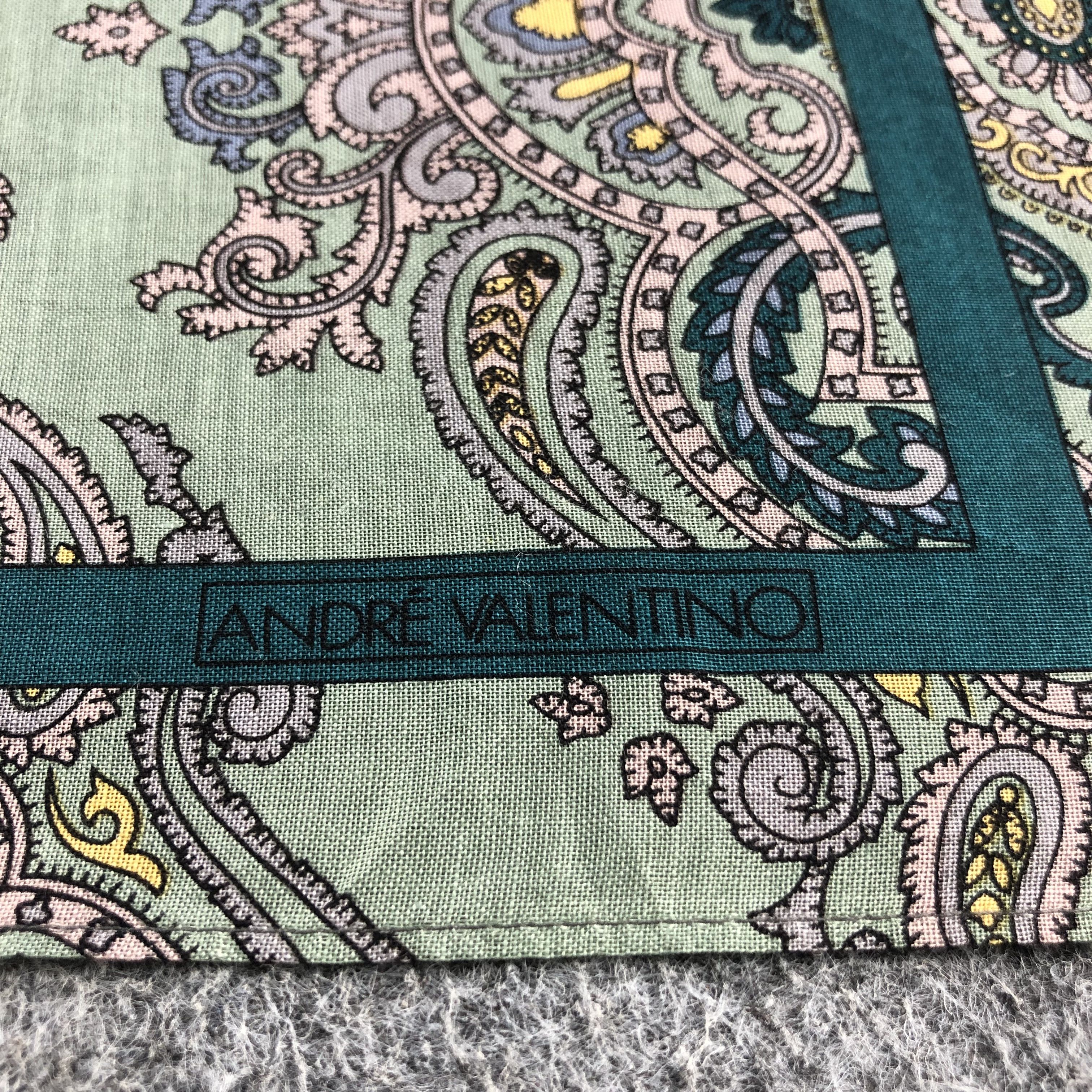 Vintage Andre Valentino Paisley Handkerchief Bandana H1425 Size ONE SIZE - 3 Thumbnail