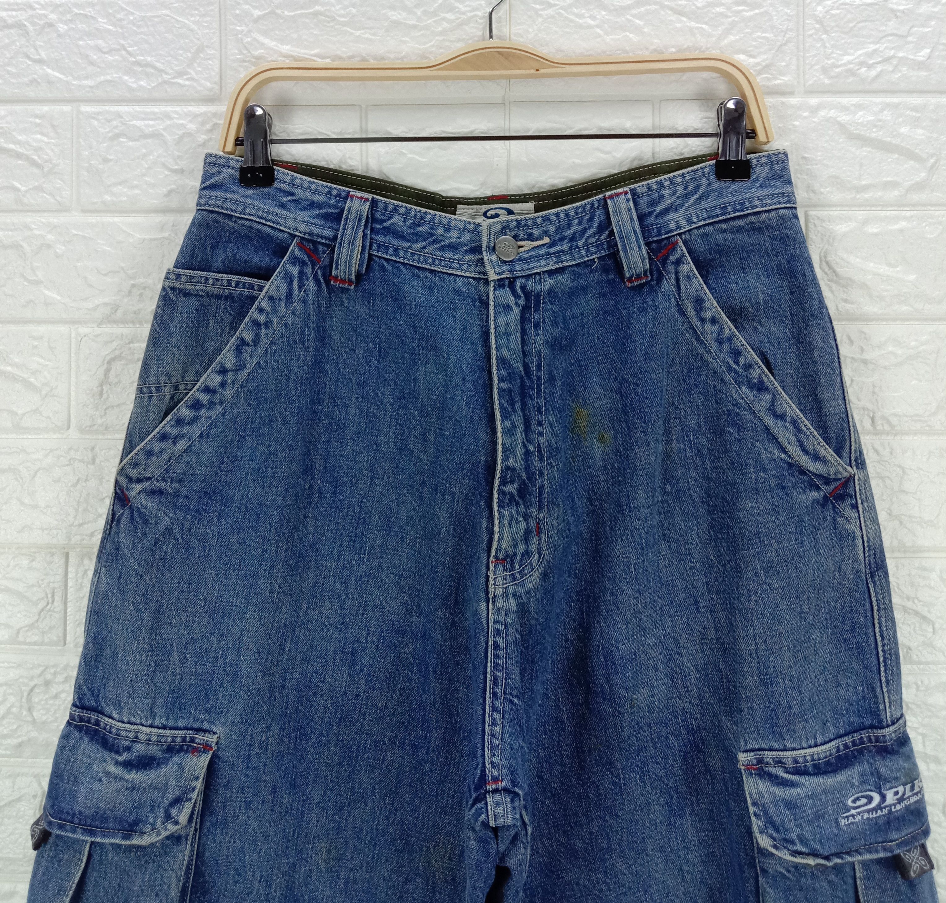 Japanese Brand Vintage Japanese Piko Wide Multi Pocket Cargo Baggy Jeans Size US 31 - 2 Thumbnail