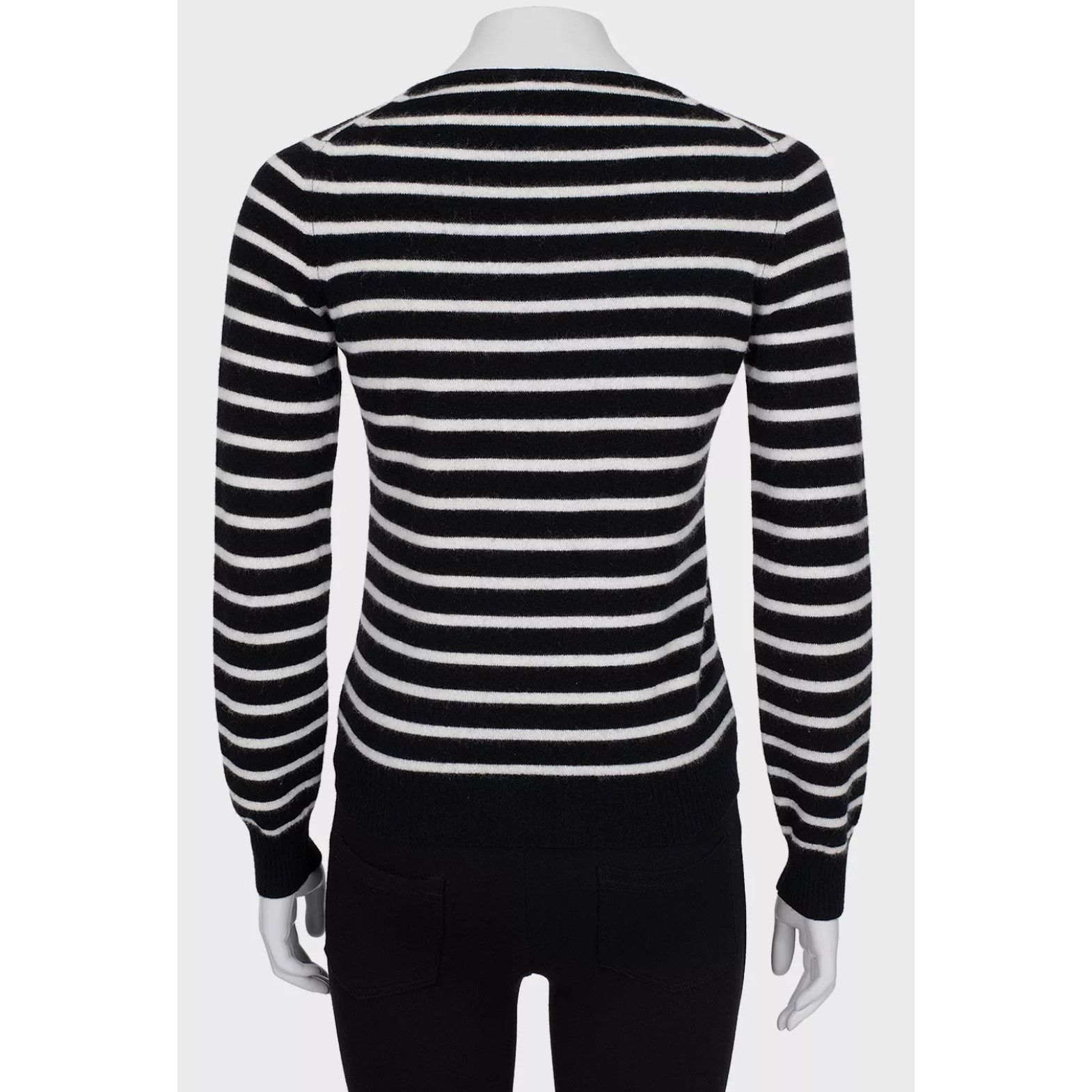 Chanel Chanel Striped Short-Pile Knit Sweater - Size S Size S / US 4 / IT 40 - 3 Thumbnail