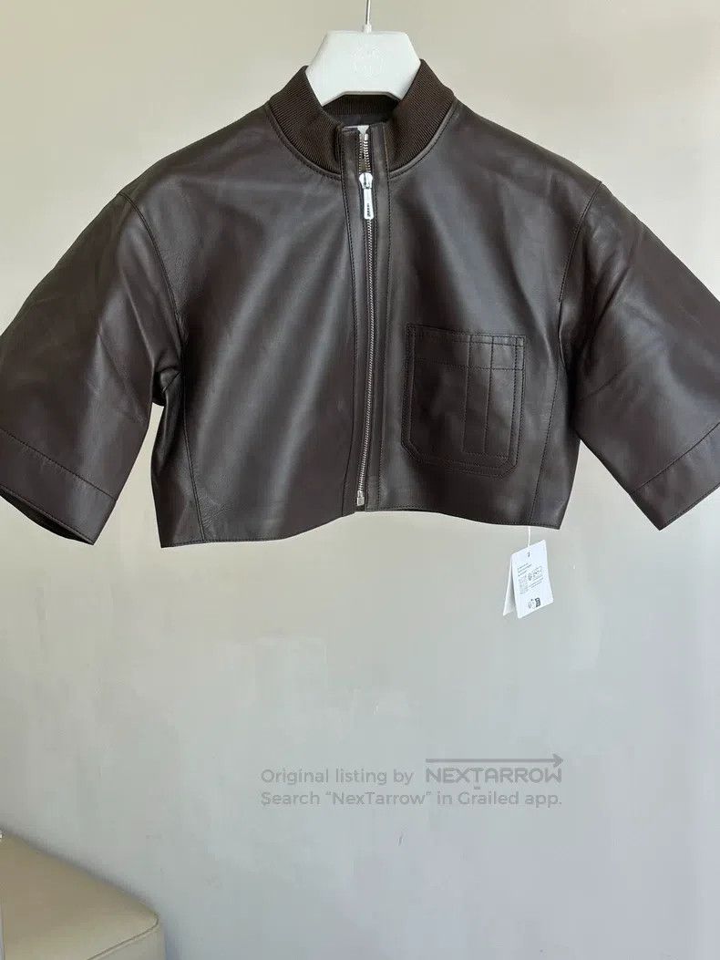 Hermes Hermes Coffee brown shorts leather jacket Size XXS / US 00 / IT 34 - 1 Thumbnail