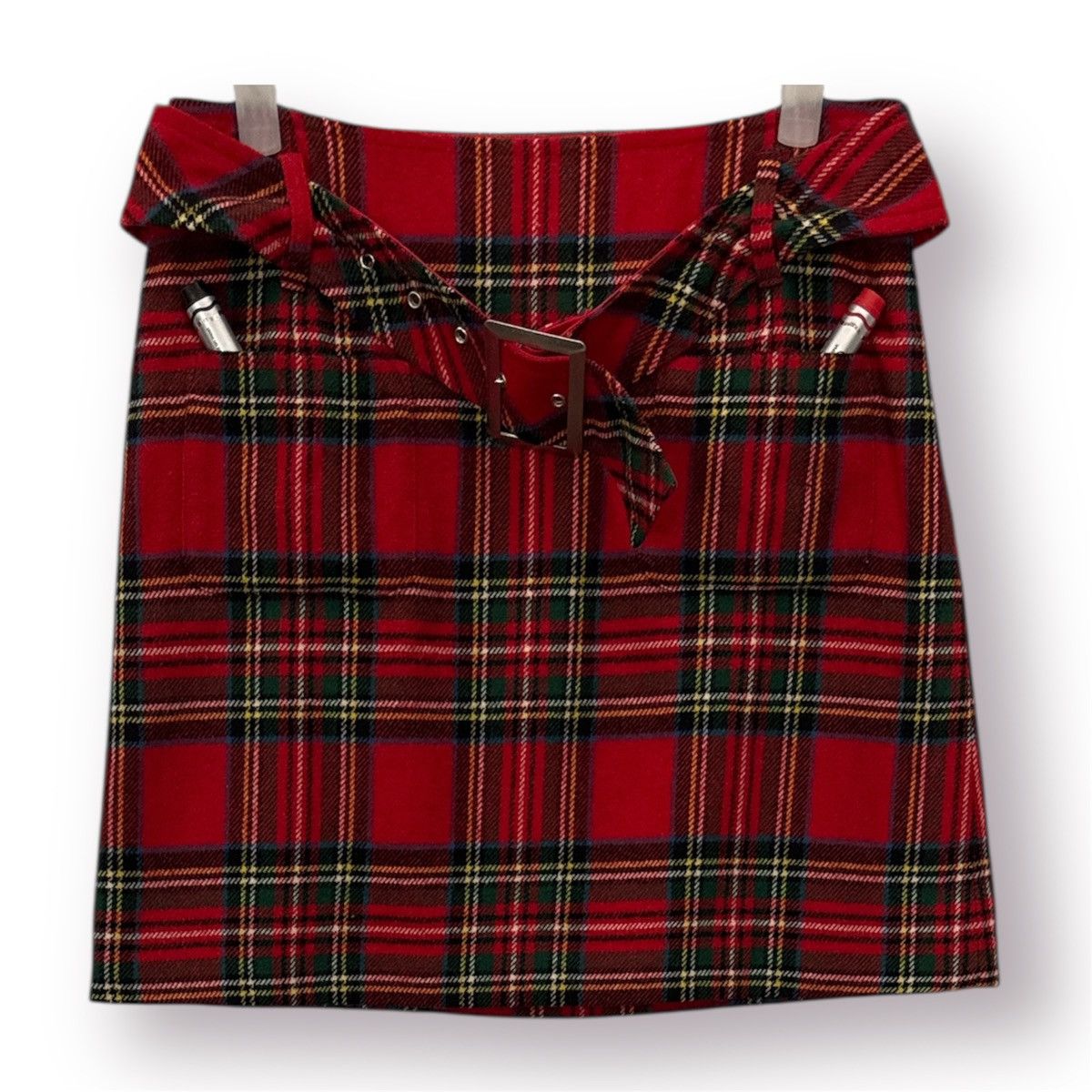 agnes b. 🔥 PUNKERS ‼️ Red tartan belt mini Skirt Size 27" / US 4 / IT 40 - 1 Thumbnail