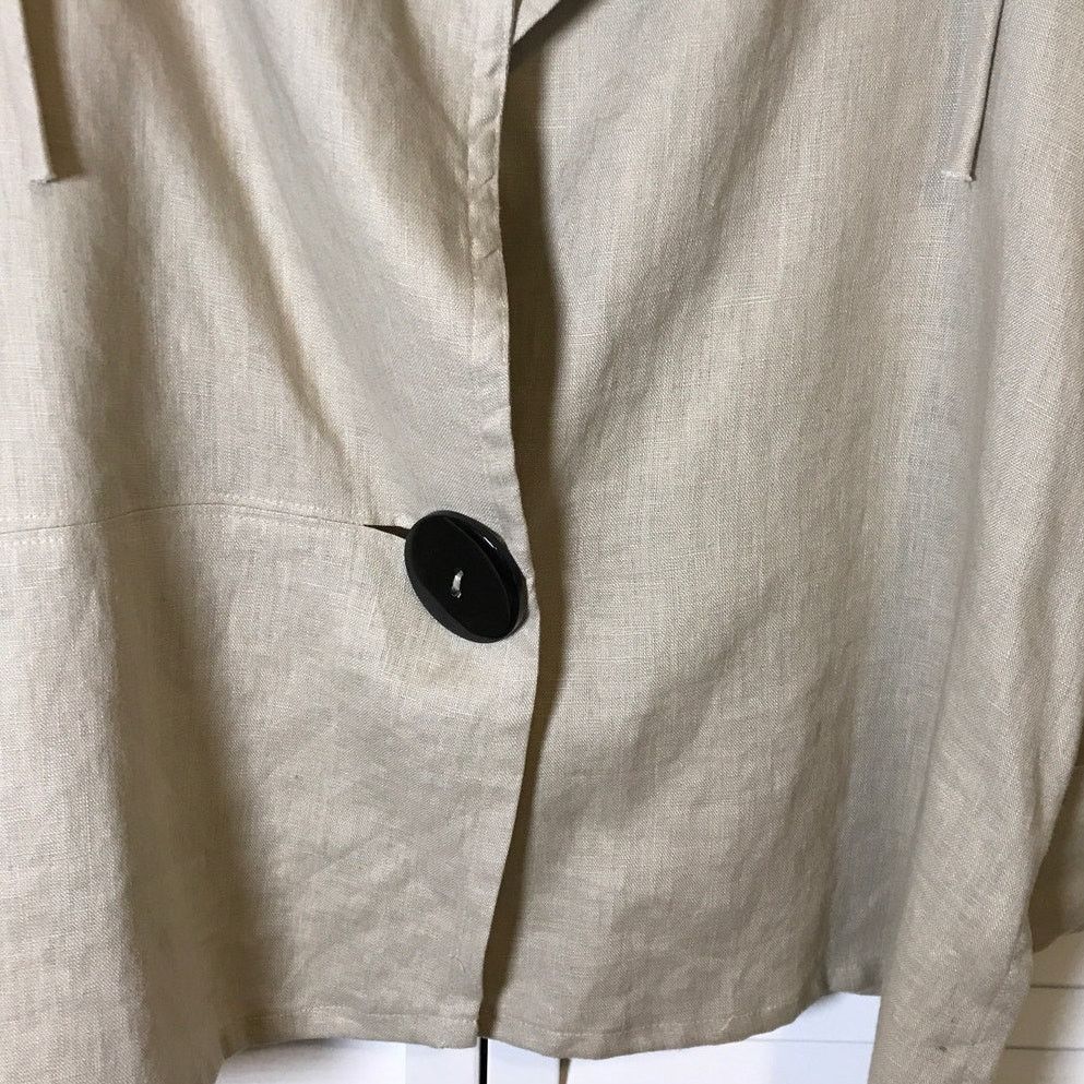 Other Connie’s Moon Light Tan V-Neck Long-Sleeve Linen Jacket M Size M / US 6-8 / IT 42-44 - 6 Thumbnail