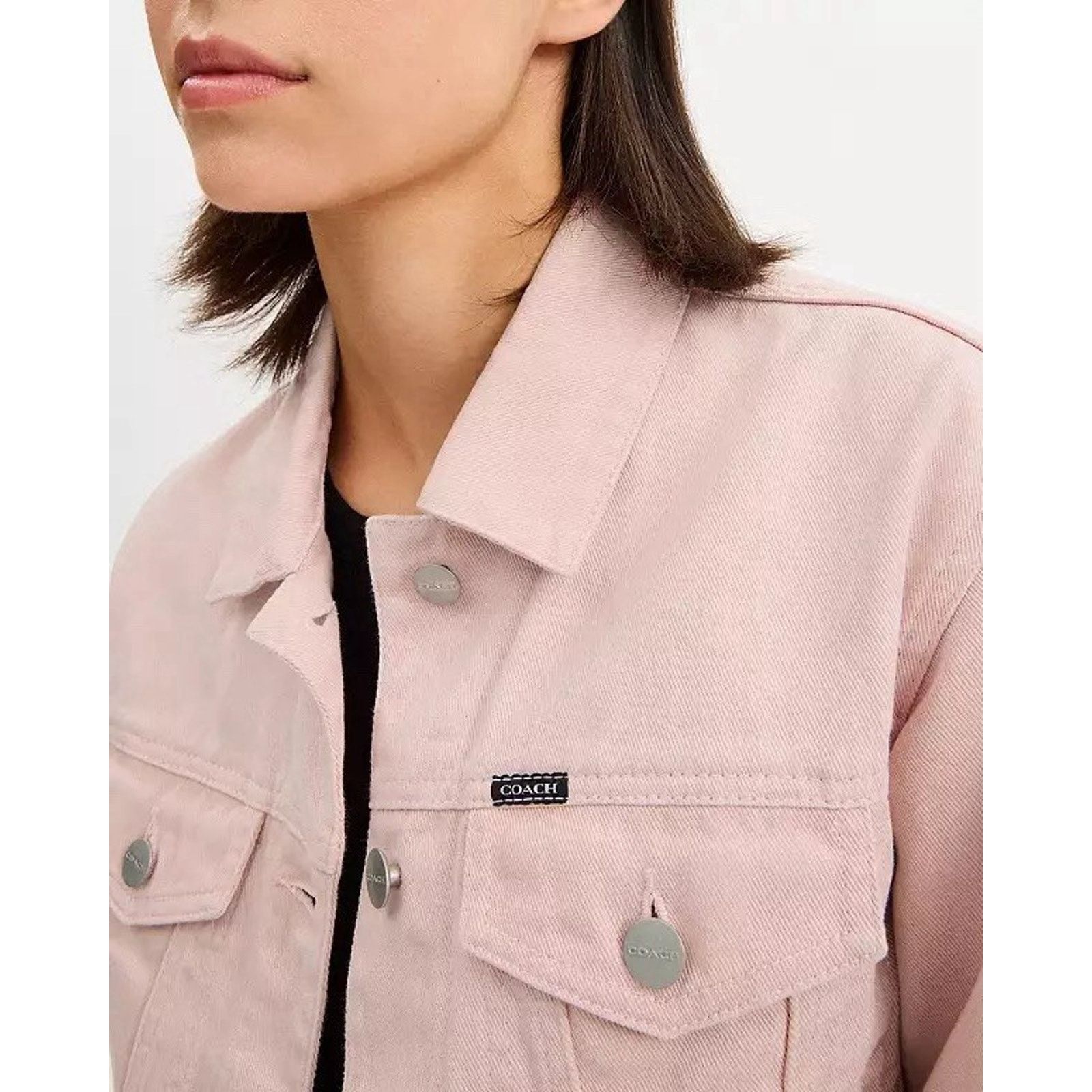 Coach NWT COACH Colorful Signature Denim Jacket Woman's CBB95 Pink Size M / US 6-8 / IT 42-44 - 12 Thumbnail