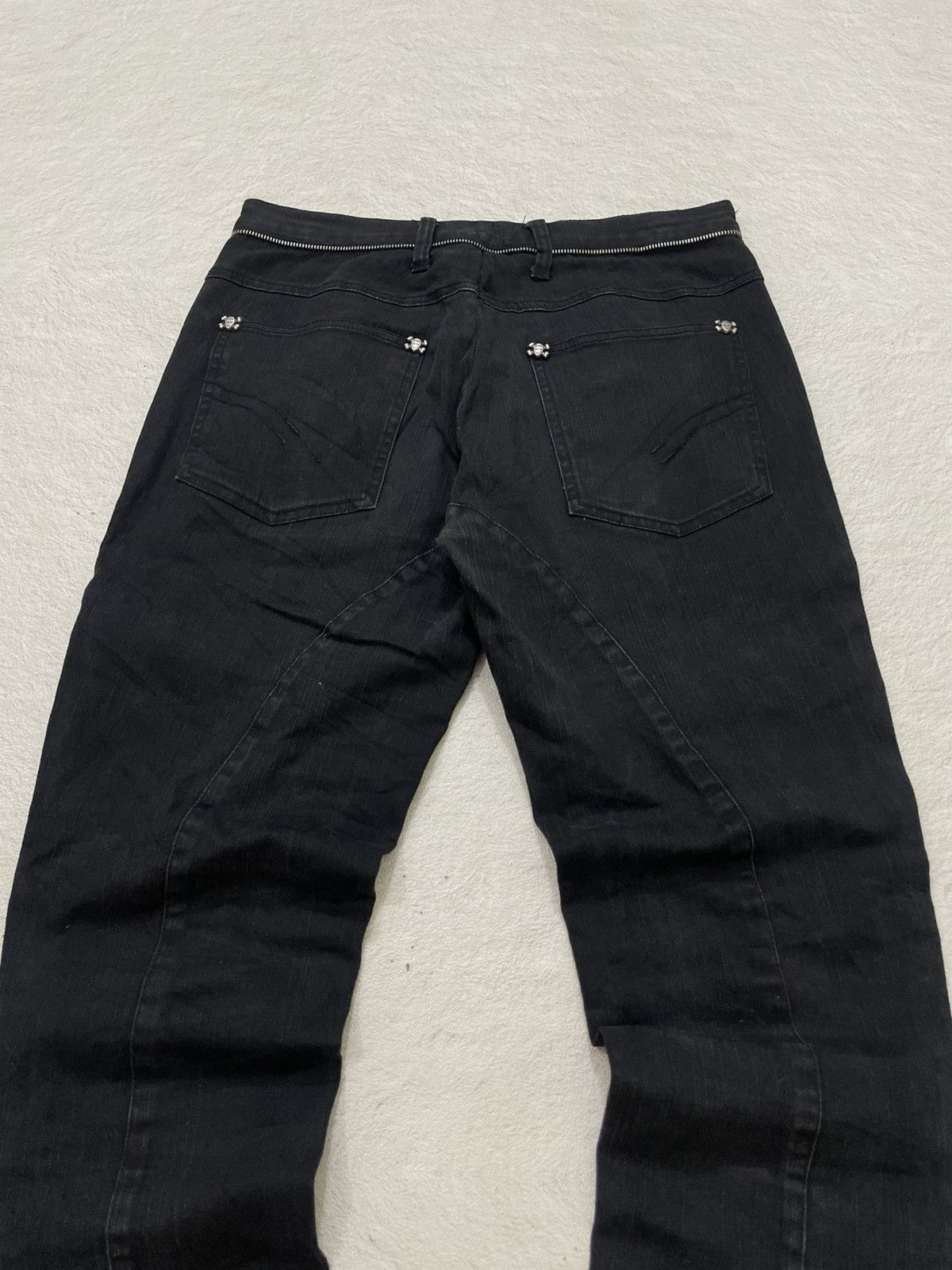 Japanese Brand 2000s Japanese Black Biker Multi Zipper Denim Hysteric Y2K Size US 29 - 9 Thumbnail