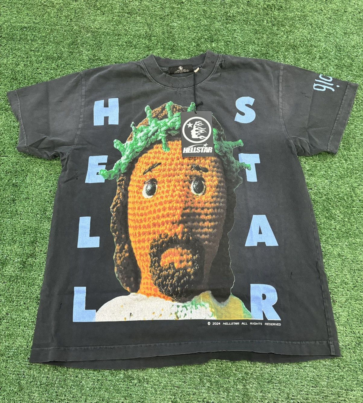 HELLSTAR Hellstar Jesus Crochet Tee Size US M / EU 48-50 / 2 - 1 Thumbnail