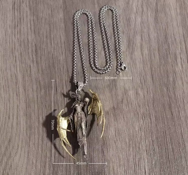 Jewelry GOTHIC Demon Queen Pendant Necklace – 60cm Chain – Size ONE SIZE - 5 Thumbnail