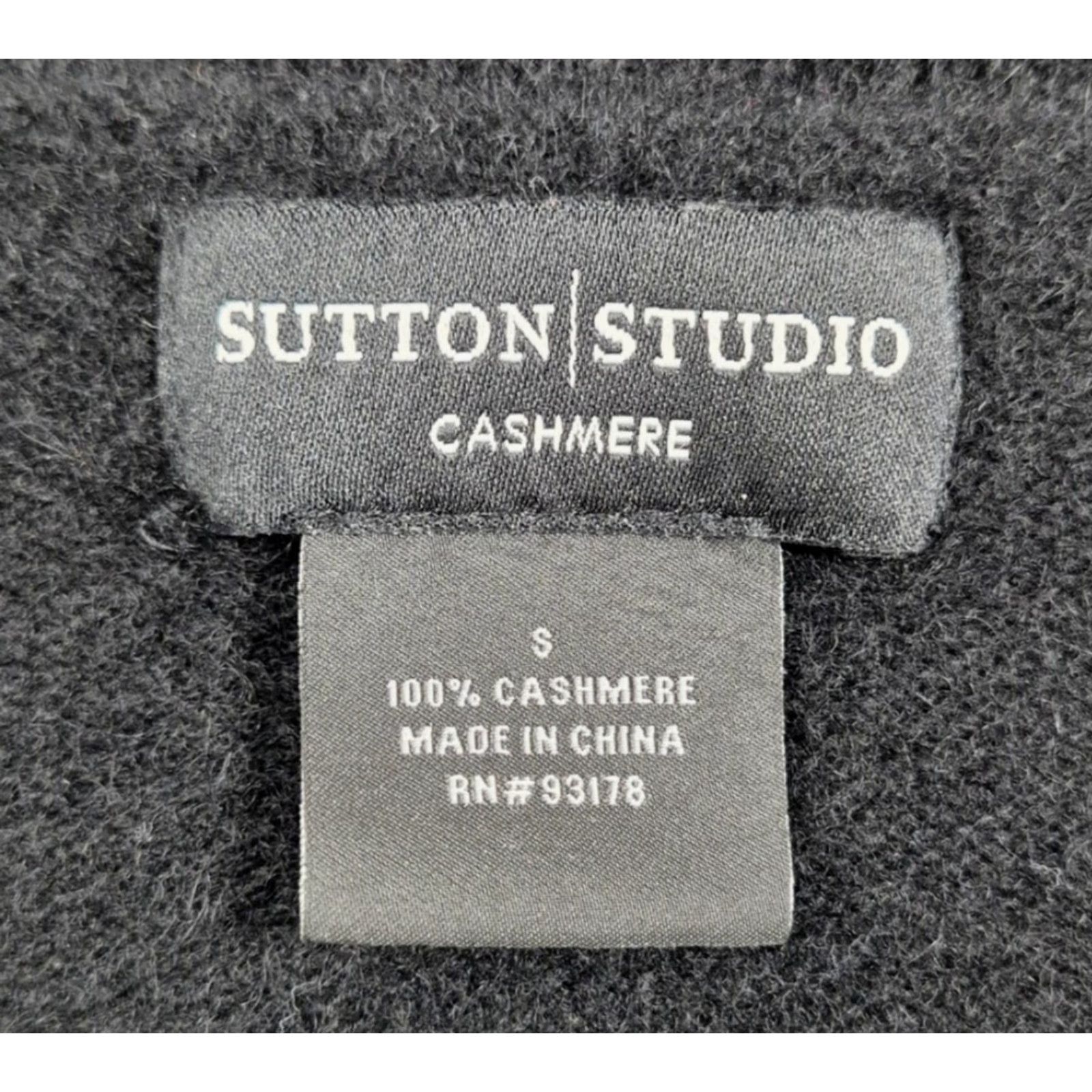 Vintage Sutton Studio Sweater Womens Small 100% Cashmere V-Neck Black Pullover Knit Tight-Knit Raglan Sleeve Casual Size S / US 4 / IT 40 - 5 Thumbnail