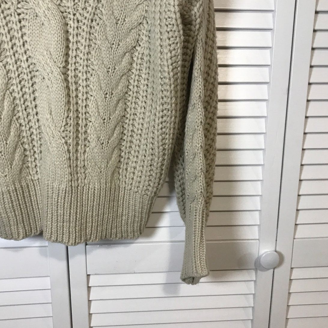 Other Hippie Chic Tan Cable Knit High Neck Long Sleeve Sweater Size XL / US 12-14 / IT 48-50 - 5 Thumbnail