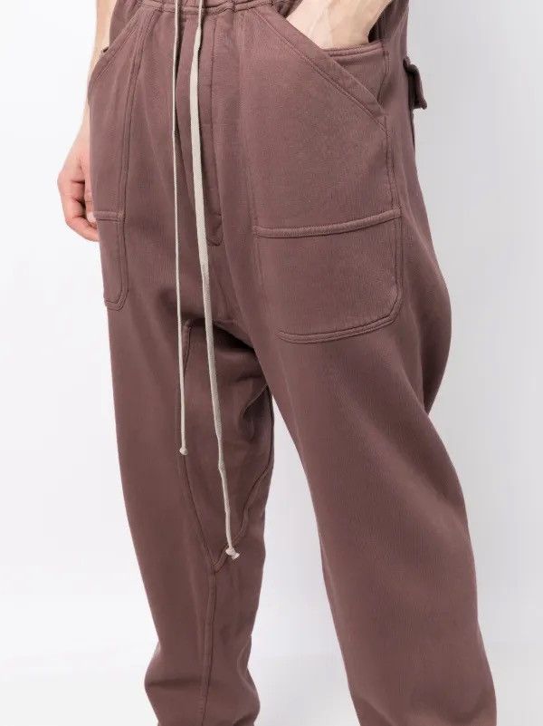 Rick Owens Rick Owens DRKSHDW Mauve drawstring-waistband track pants XL Size US 40 / EU 56 - 3 Thumbnail