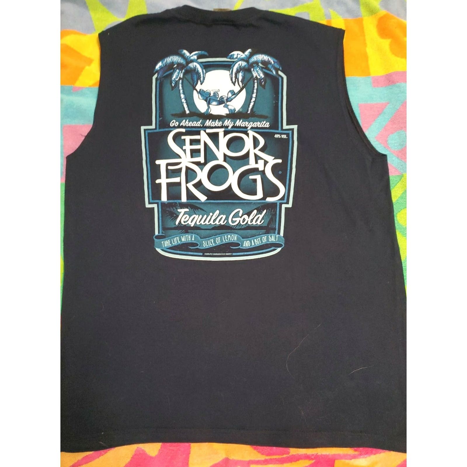 Vintage Senor Frog's Tank Top Men L Blue 100% Cotton Gold Mazatlan Drinking Shirt Casual Mexico Slim... Size US L / EU 52-54 / 3 - 3 Thumbnail