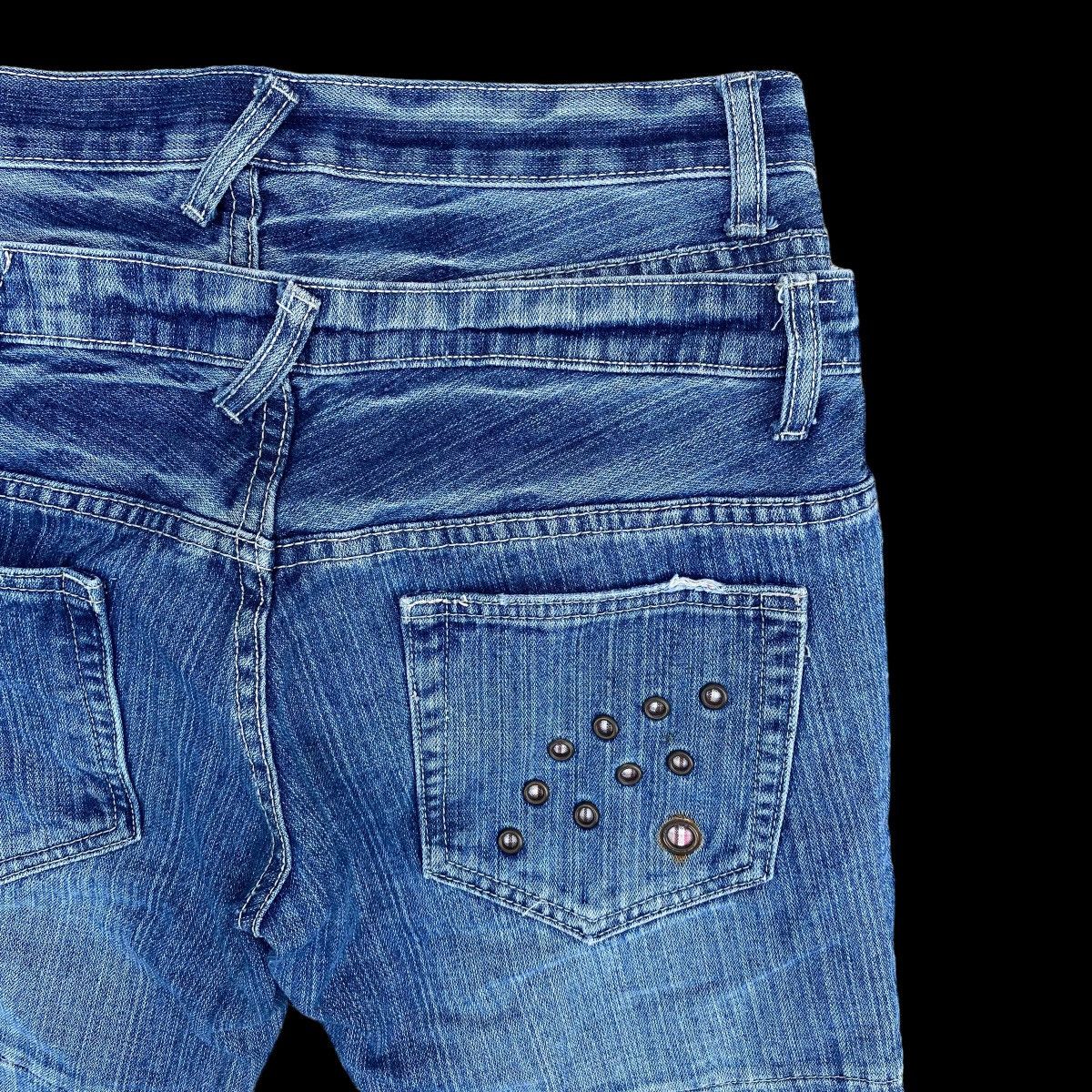 Hysteric Glamour × Japanese Brand Crazy Double Waist Thrashed Denim Jeans Size US 31 - 6 Thumbnail
