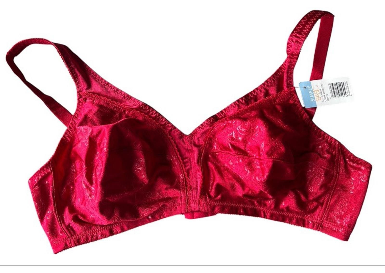 Other Simply Basic Bra Size 42C Red Floral Style Wireless New Size ONE SIZE - 1 Thumbnail