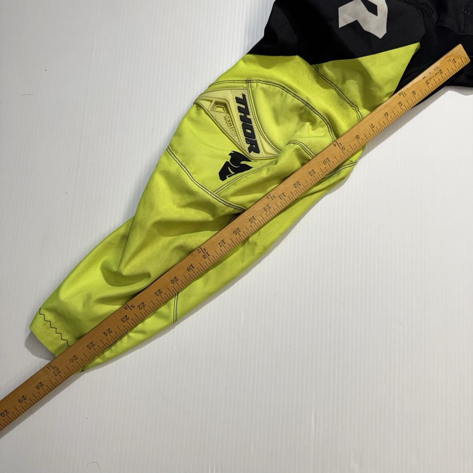 Fox Racing Thor Sector Youth Motocross Pants Black Hi-Vis Yellow Sz MED Size US 26 / EU 42 - 2 Thumbnail