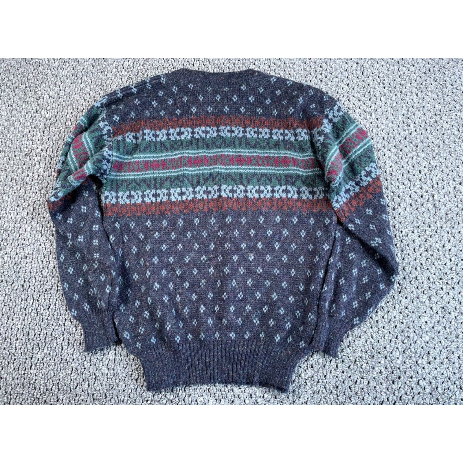 Sears VINTAGE 80s Sears Geometric Pattern Sweater Adult Medium Gray Chunky-Knit Ski Mens Size US M / EU 48-50 / 2 - 2 Thumbnail